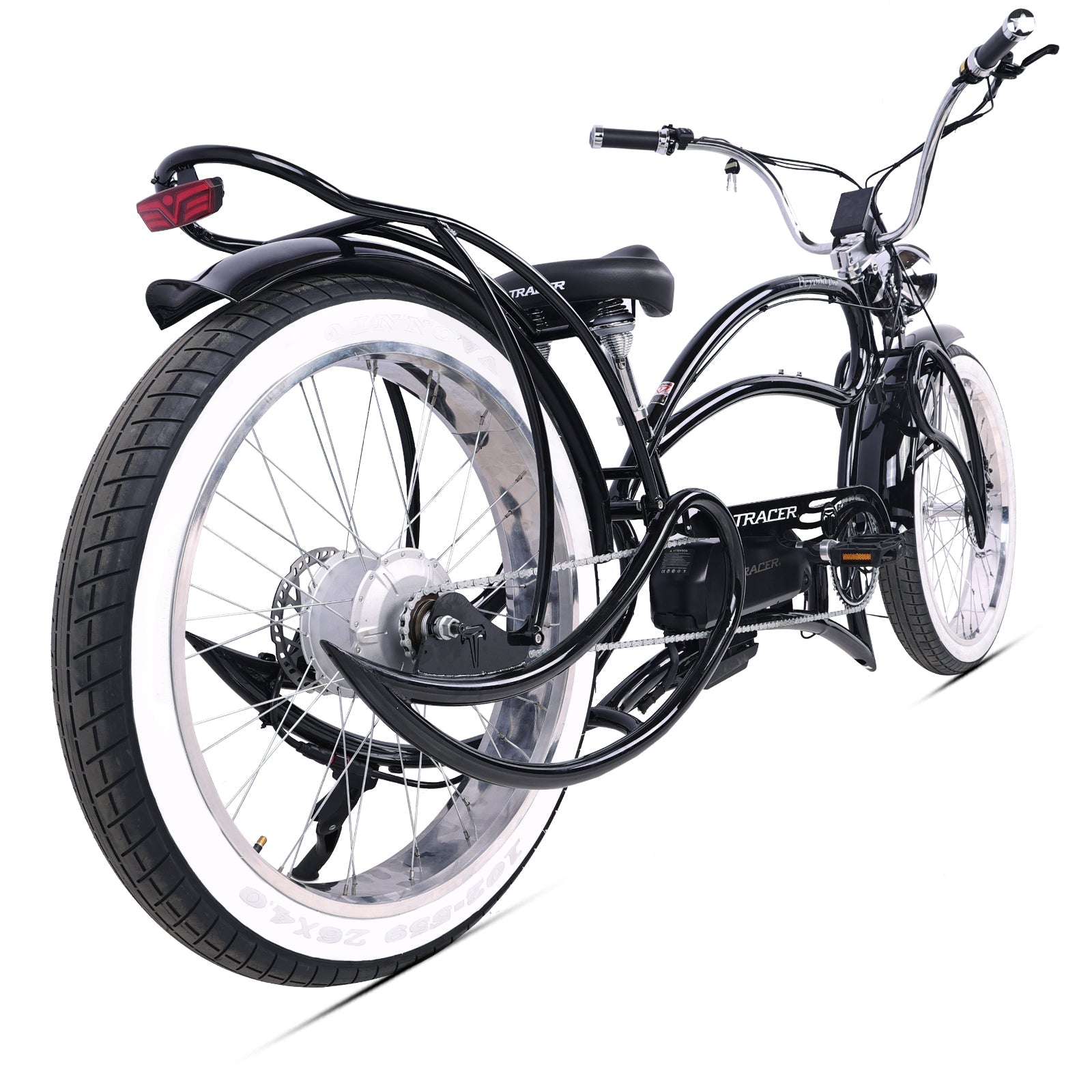 Tracer Beyond Pro 800W 26" Classic Stretch Chopper EBike Tracer Bikes