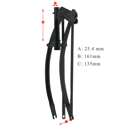Tracer FK-SP26161135 26" Lowrider Classic Spring Fork Regular Bend-Chrome 25.4 mm Tracer Bikes