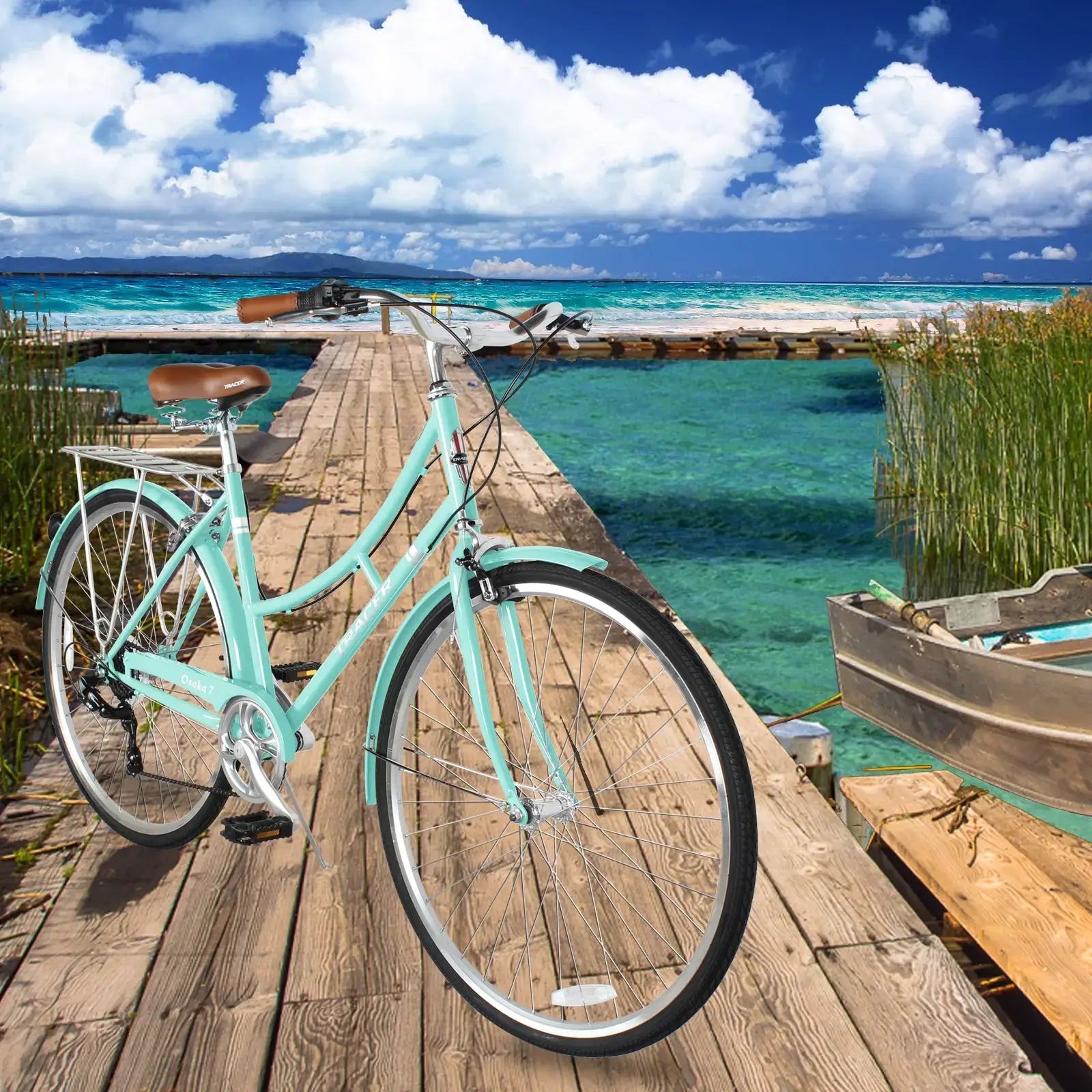 Bicicletas urbanas híbridas Tracer Osaka 700C de 7 velocidades para MUJERES