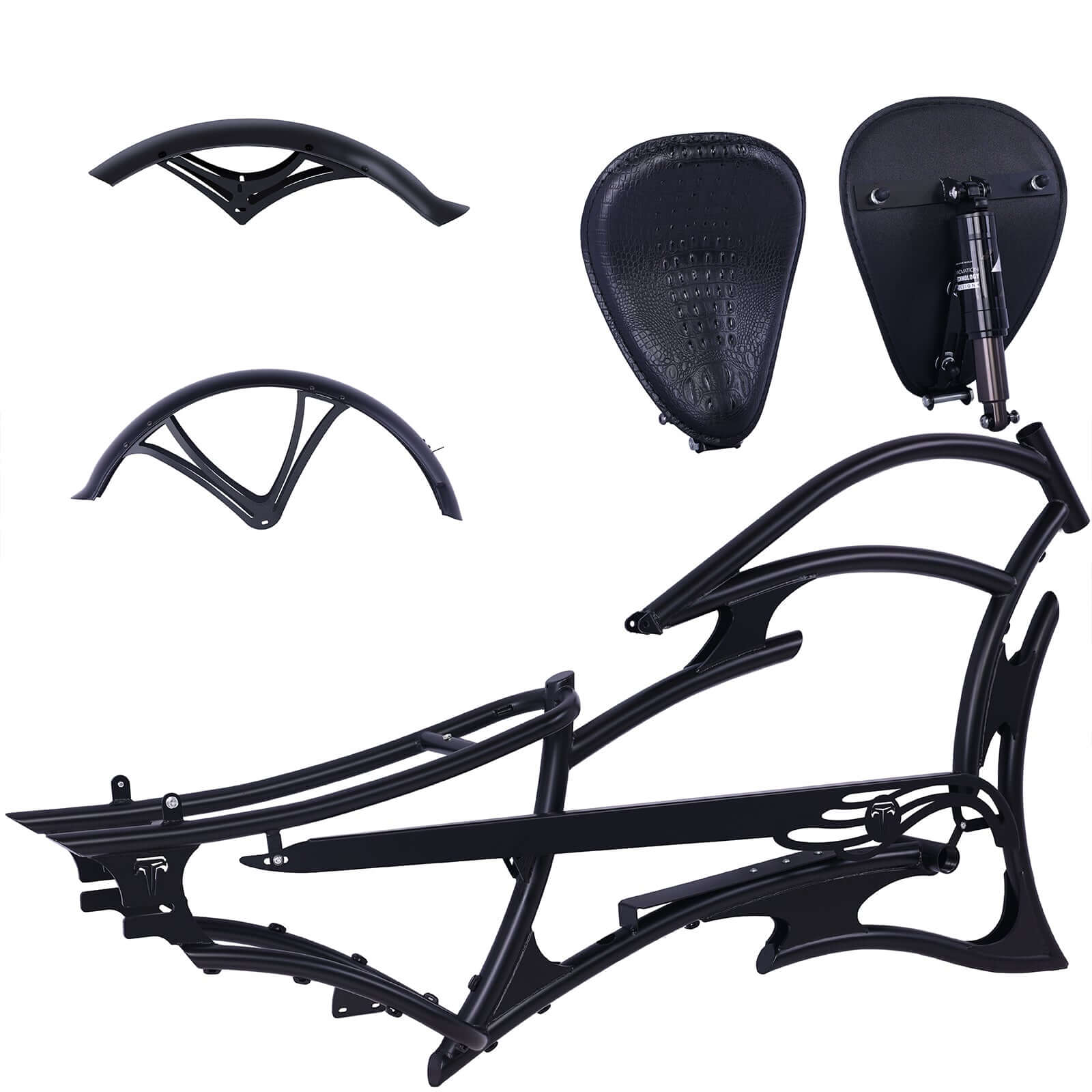 Tracer FM-Raptor 26-inch Electric Beach Cruiser Bicycle Frame for single speed/7 speed, with all components.