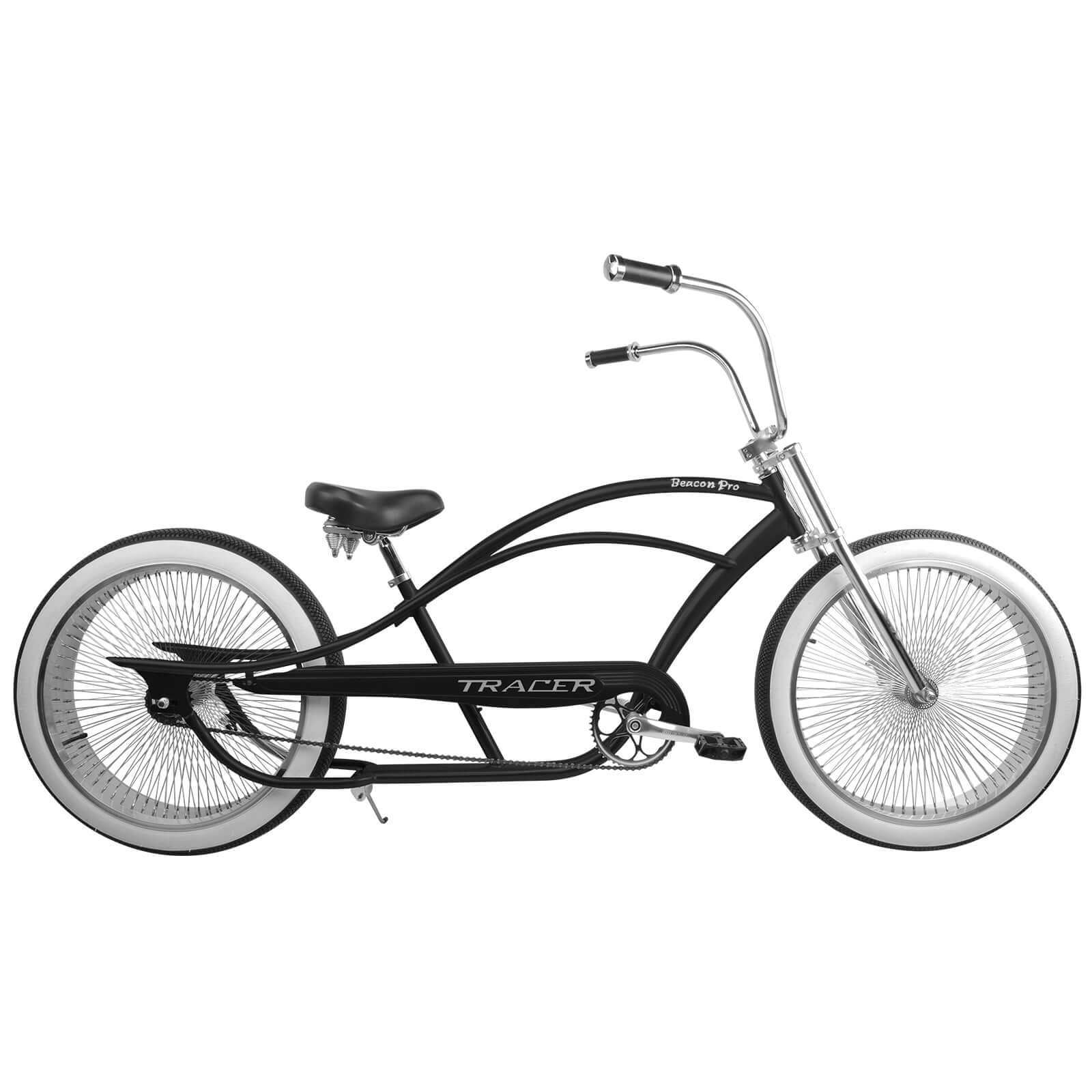 Profile of the Tracer Beacon Pro 140H Stretch Cruiser Bike.
