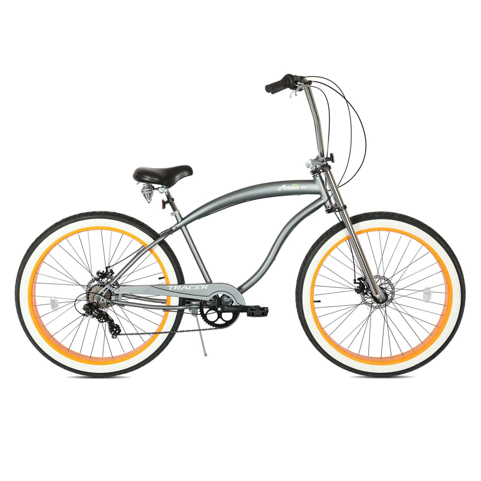Side view of the Tracer Avalon GT 29'' Fat Tire stretch Beach Cruiser Bike 1-Speed/7-Speed.