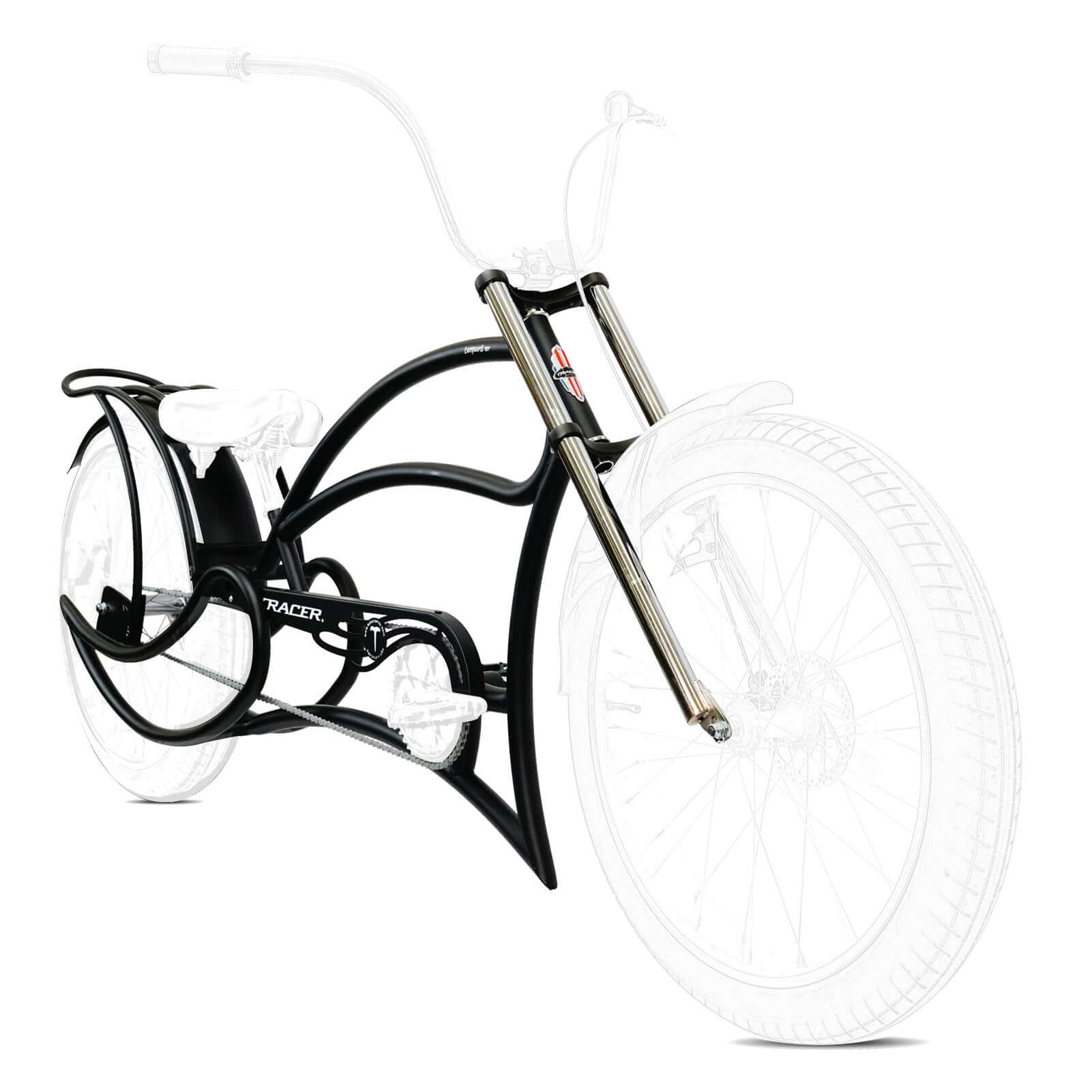 Tracer FM-Leopard GT 26" Stretch Beach Cruiser Steel Frame Triple Tree Fork and Guard