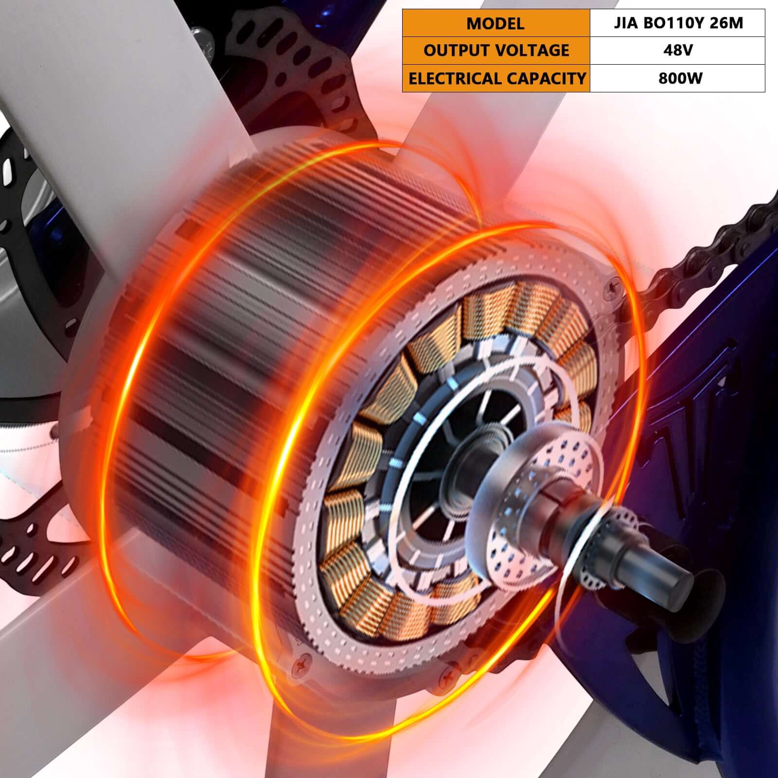 Tracer WH-EDS-A4248800, E-Bike Wheel Set with 800W 48V Motor for Disc Brake