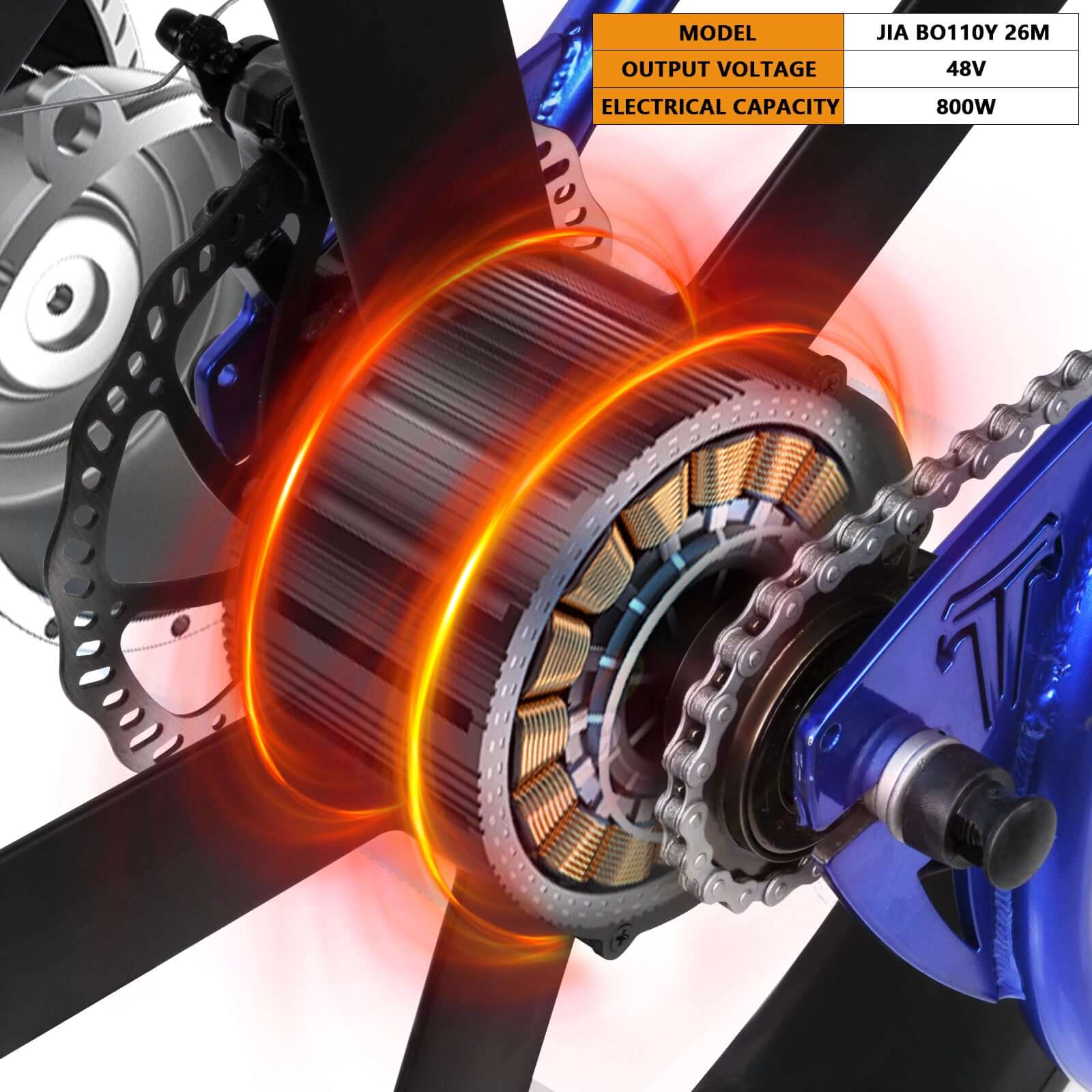 Tracer WH-EDS-A4248800, E-Bike Wheel Set with 800W 48V Motor for Disc Brake