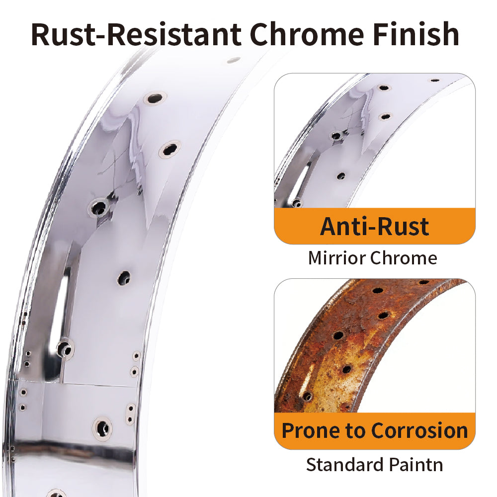 Tracer RM-TR95G2636-CP 26"*3" 26"x4"x13Gx36H Mirror Chrome Bike Fat Rims Tracer Bikes