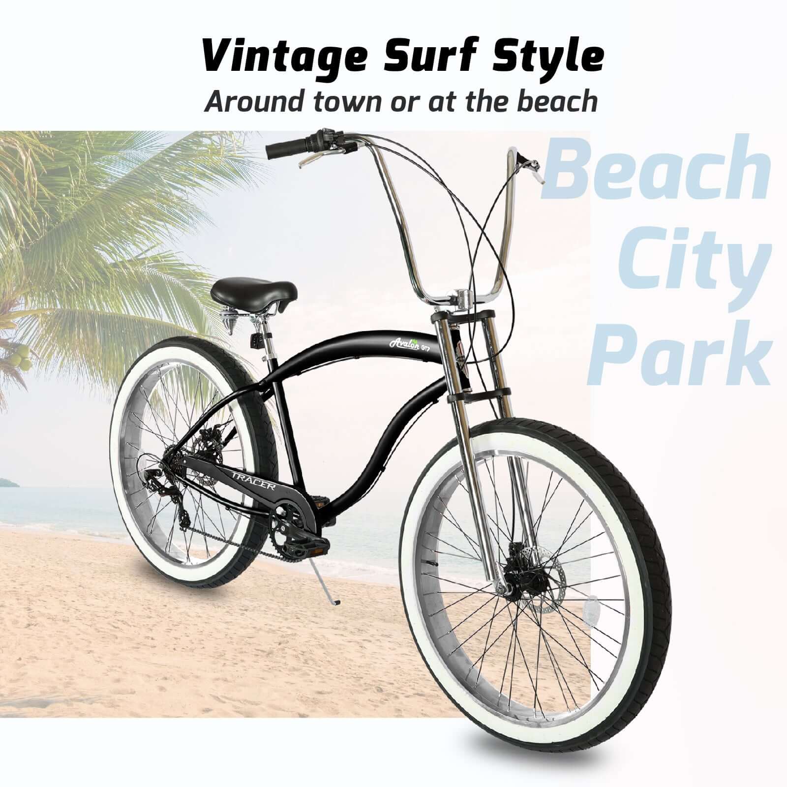 Tracer Avalon GT 29'' Fat Tire stretch Beach Cruiser Bike 1-Speed/7-Speed