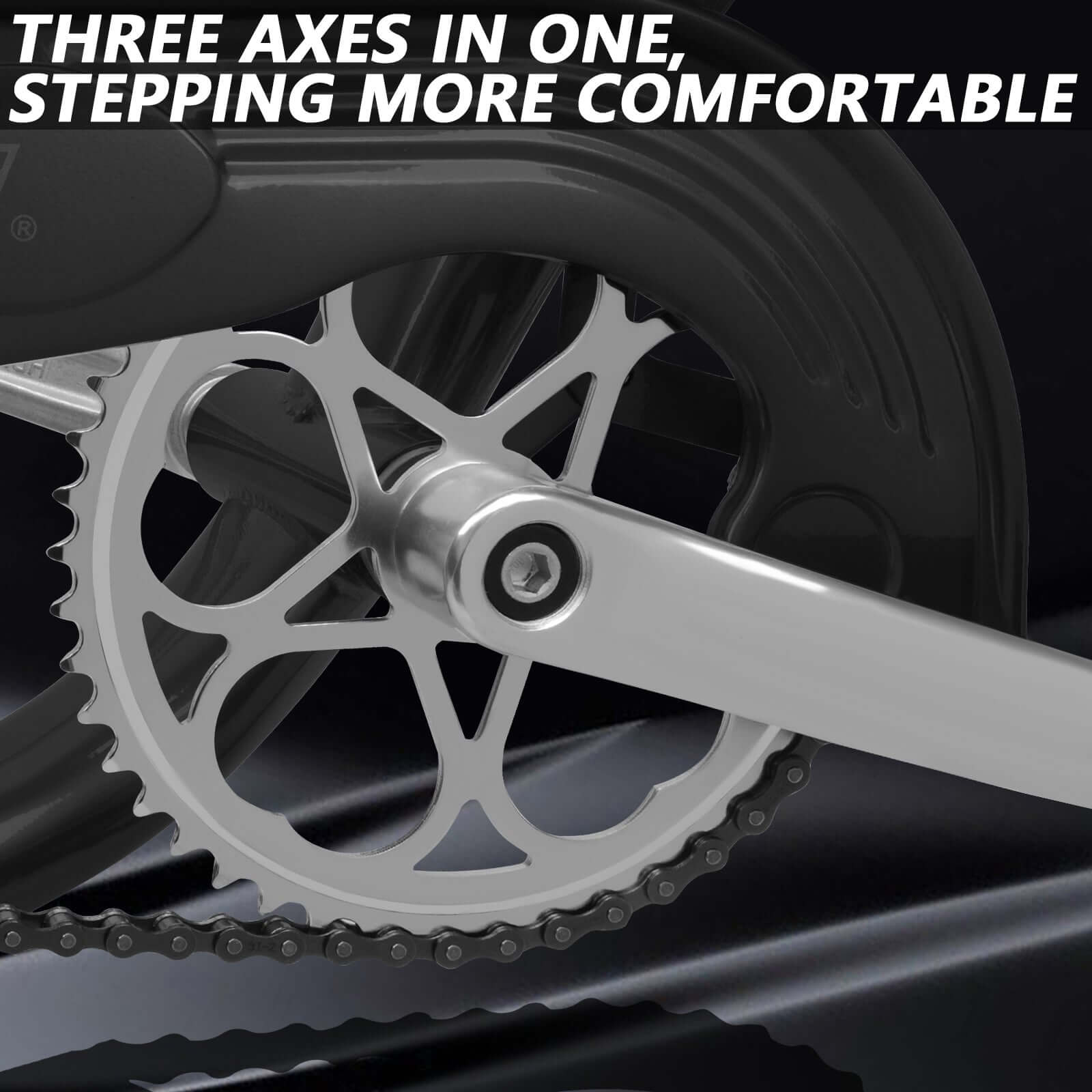 Depiction of the Tracer Beacon Pro 140H Stretch Cruiser Bike's crankset.