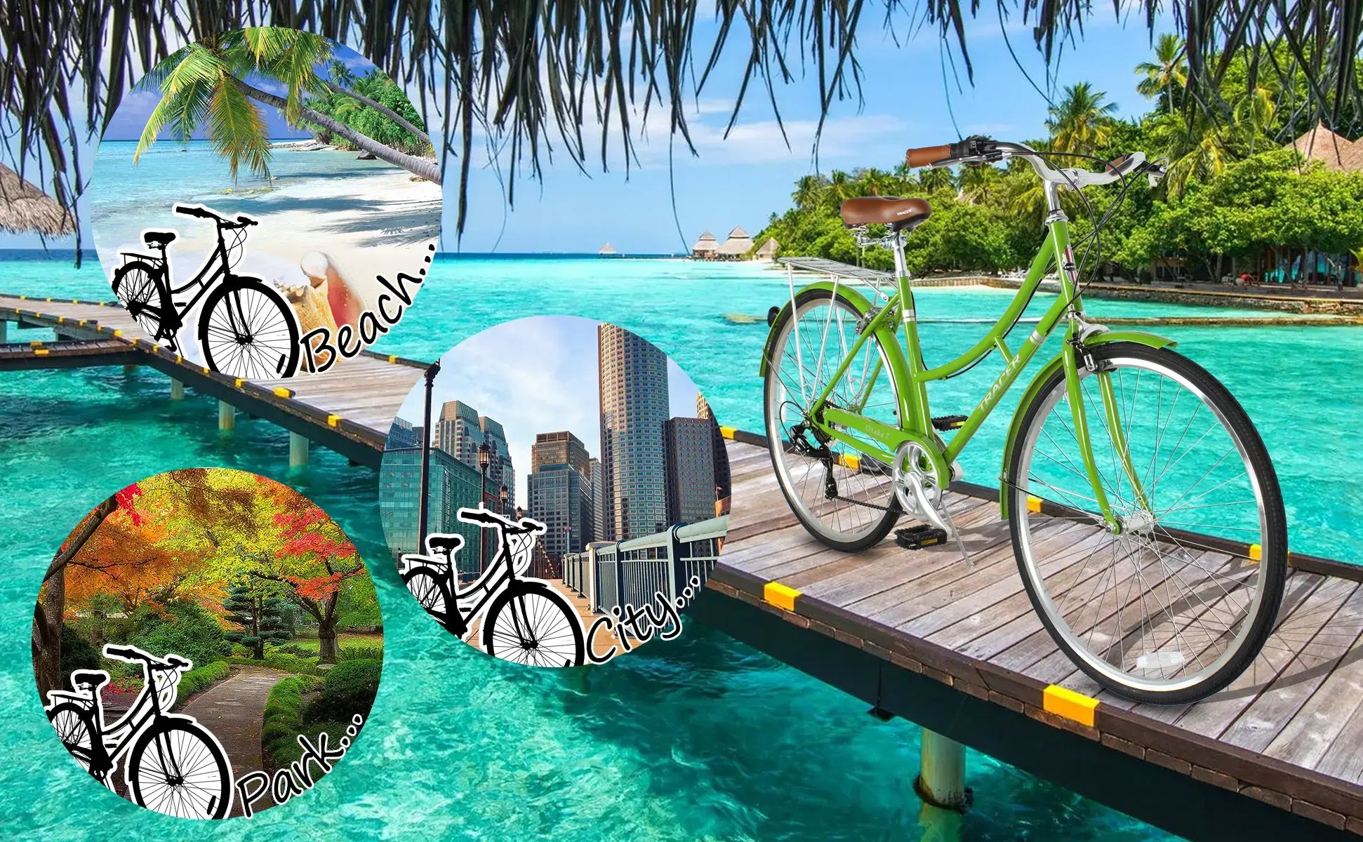 Bicicletas urbanas híbridas Tracer Osaka 700C de 7 velocidades para MUJERES