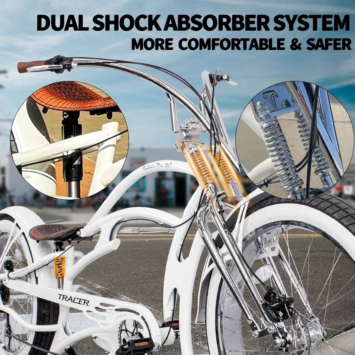 Raider Pro DS7 Stretch Chopper Cruiser Bikes Tracer Bikes