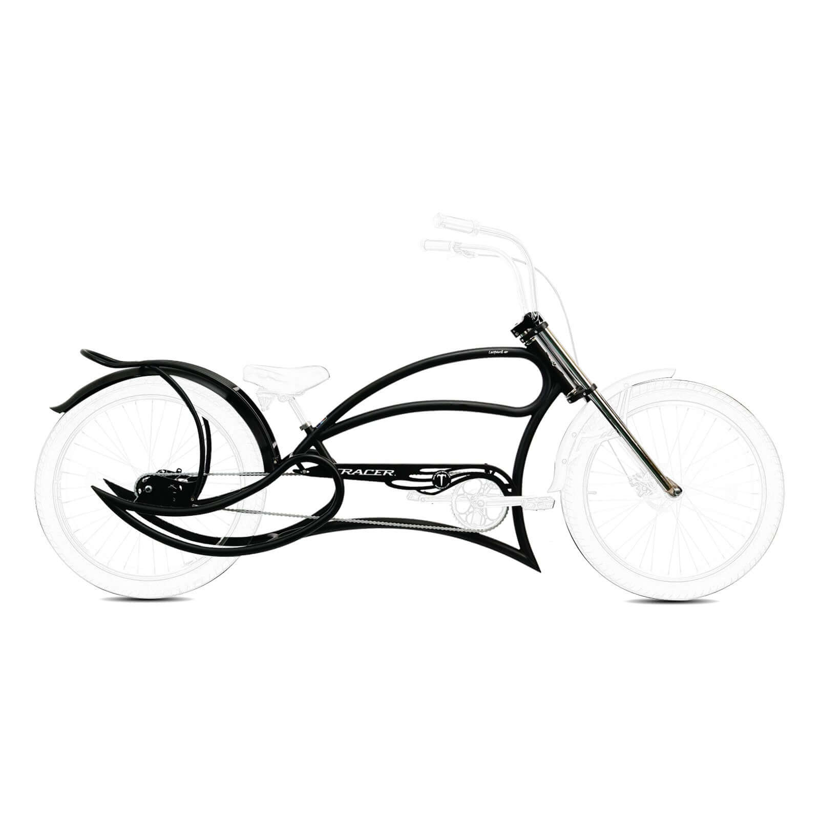 Tracer FM-Leopard GT 26" Stretch Beach Cruiser Steel Frame Triple Tree Fork and Guard