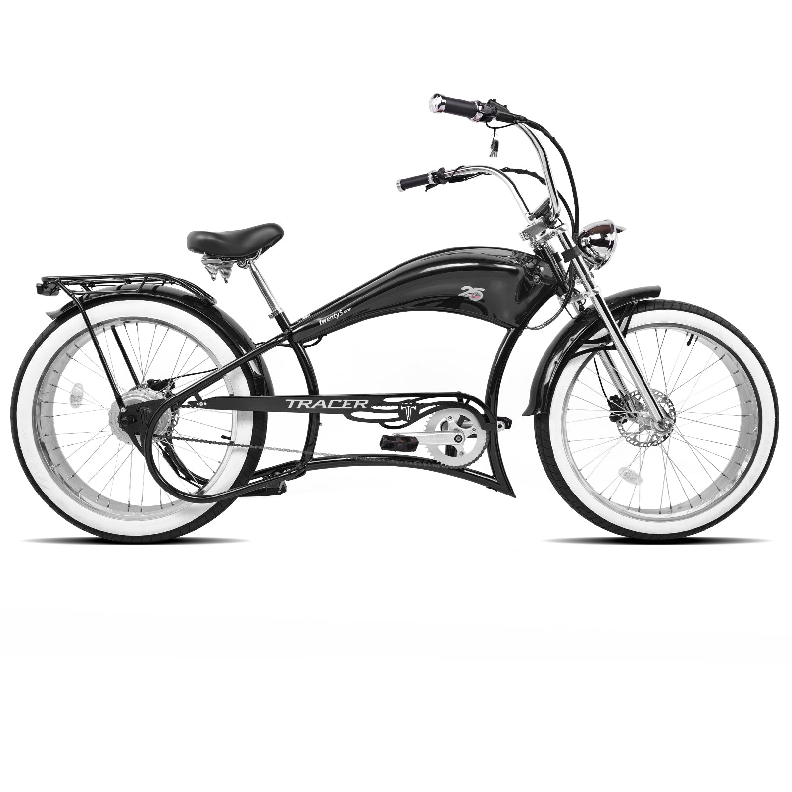 Twenty5 800W Chopper Stretch Cruiser Ebike Tracer Bikes