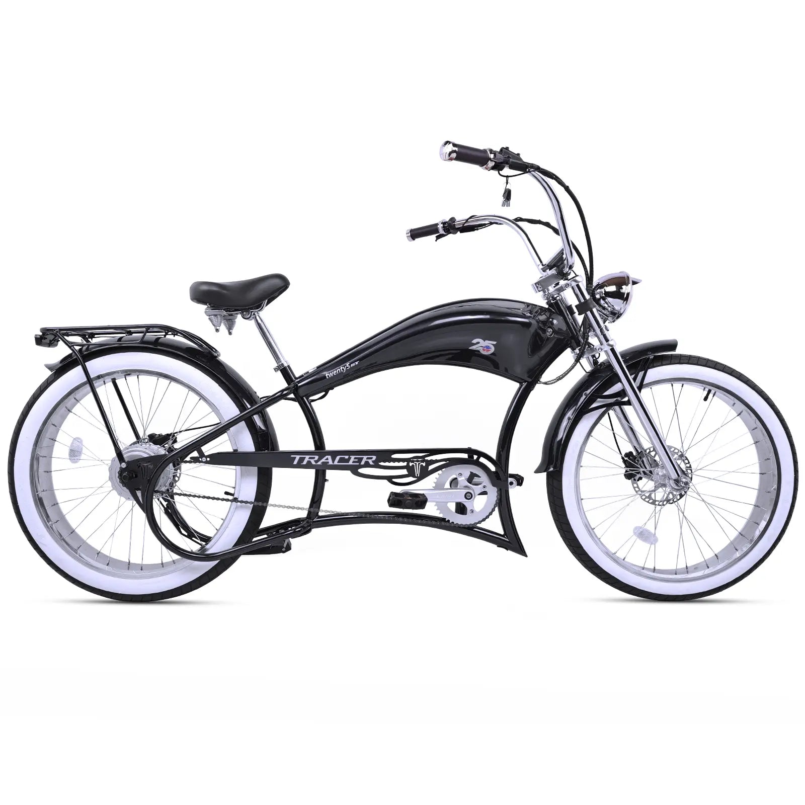 Twenty5 800W Chopper Stretch Cruiser Ebike Tracer Bikes
