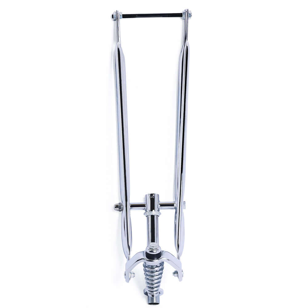 Tracer FK-SP26195135-CP 26-inch chrome fork for bikes with spring detail.