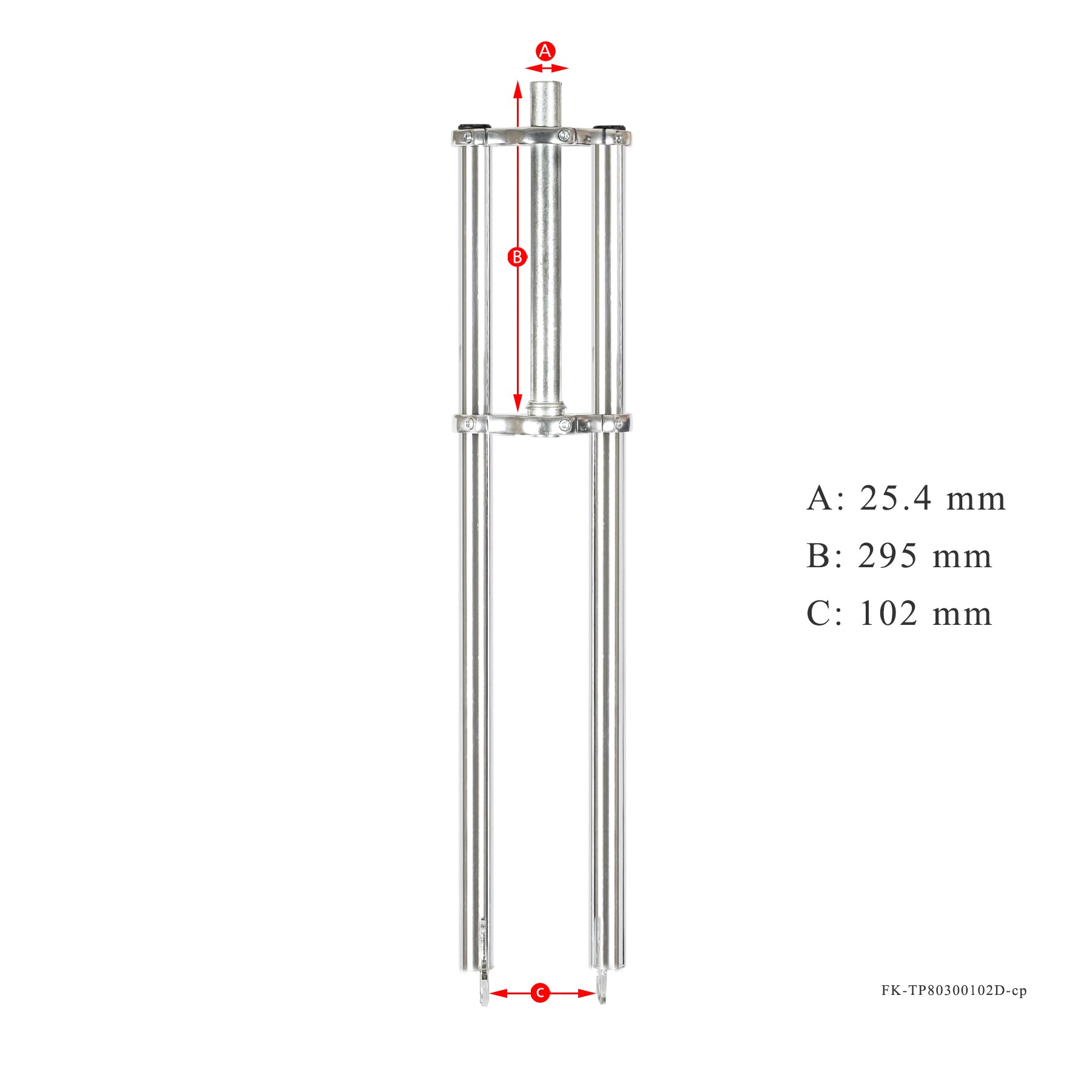 Tracer FK-TP80300102D Triple Tree Fork 1"( 25.4mm) Steerer Diameter for Disc Brake