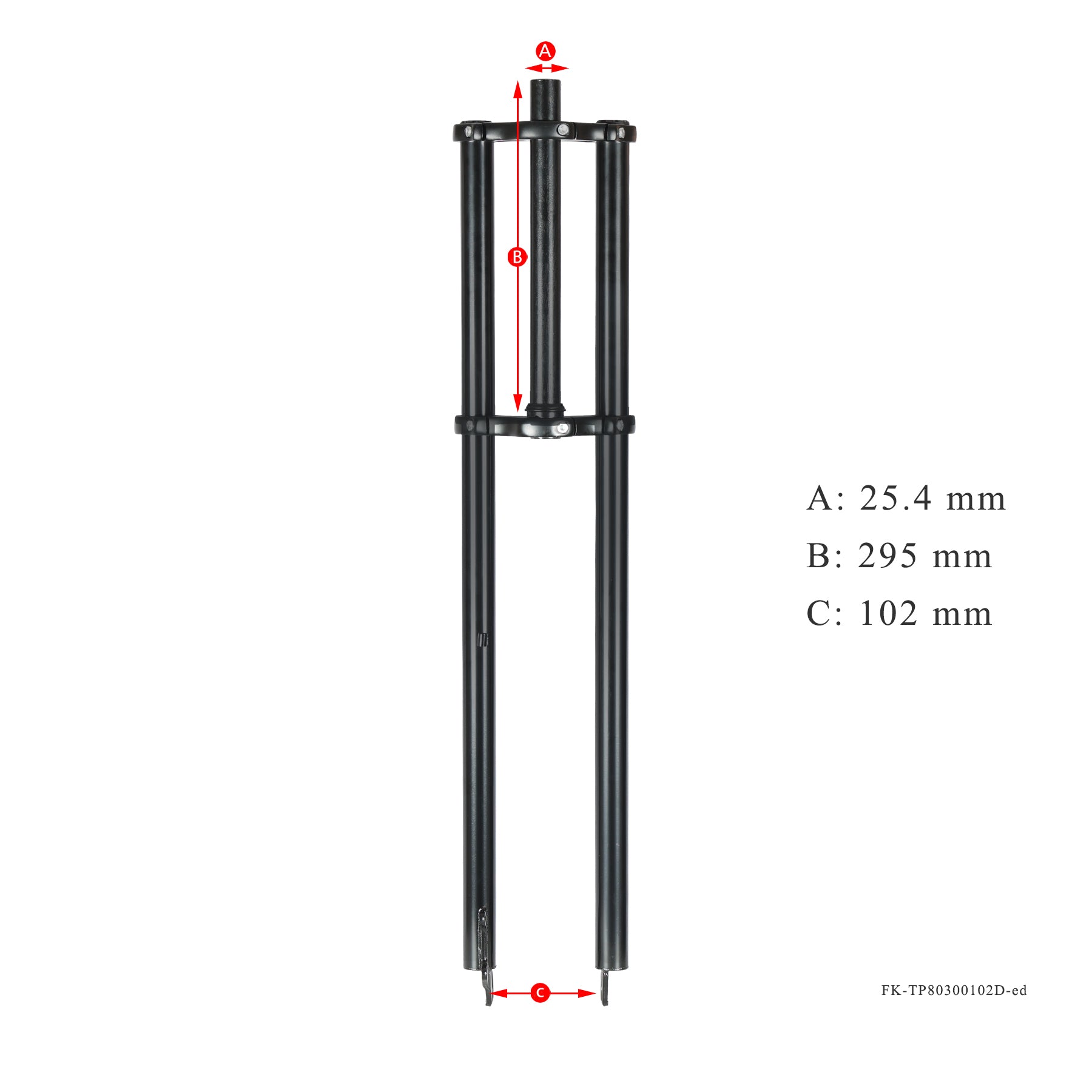 Tracer FK-TP80300102D Triple Tree Fork 1"( 25.4mm) Steerer Diameter for Disc Brake