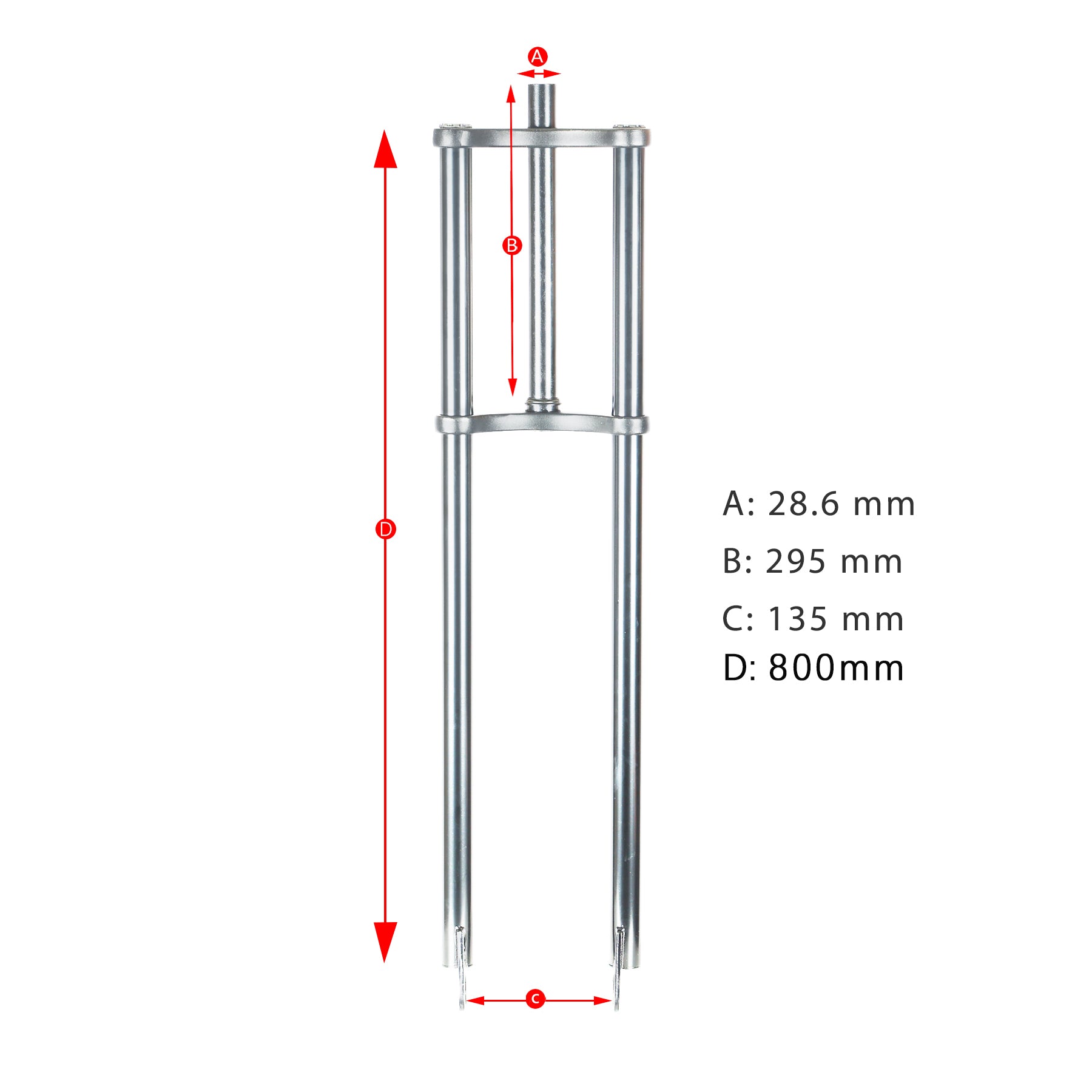 Tracer FK-TP80305135D8 Triple Tree Fork For 4.0 tire with Disc Brake 1-1/8" (28.6 mm)