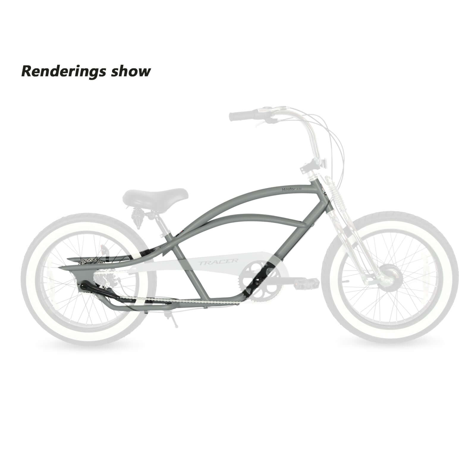 Tracer FM-Master20, 20'' x3'' Stretch Cruiser Steel Frame and Chain Guard
