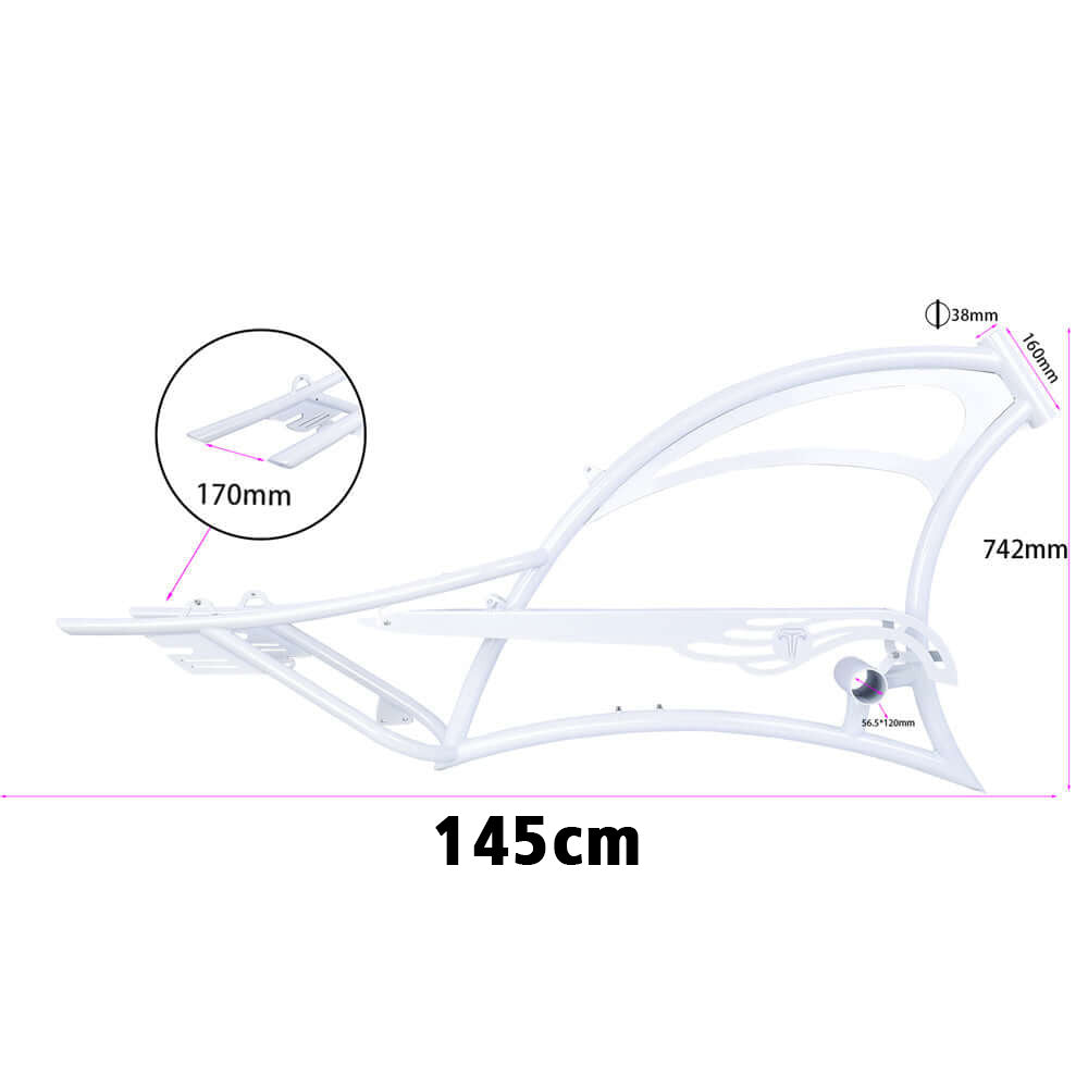 Tracer FM-Scorpion Pro DTS 26" Stretch Chopper Cruiser Over Size Steel Frame Tracer Bikes