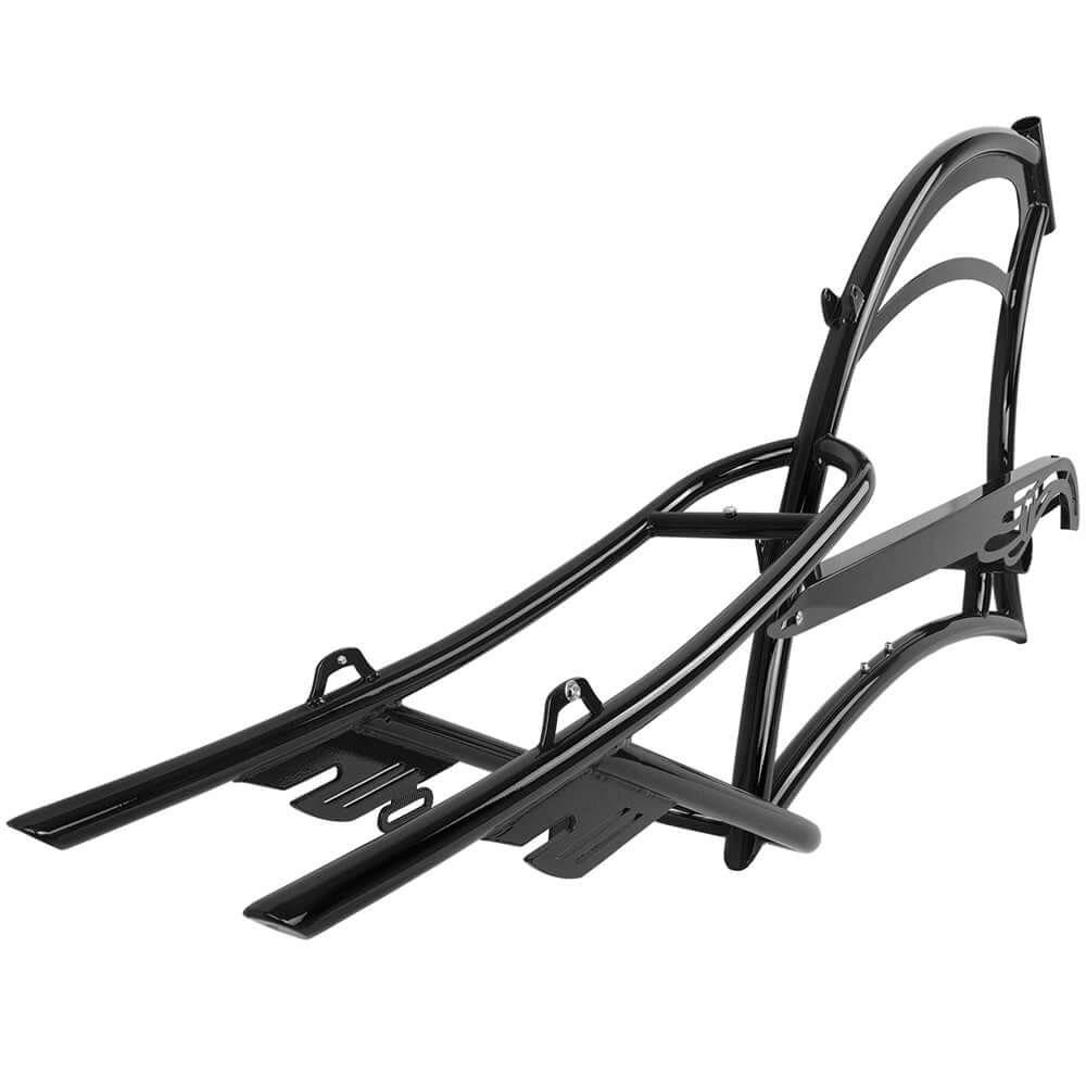 Tracer scorpion black steel frame for 26" stretch chopper cruiser bike, durable and lightweight design