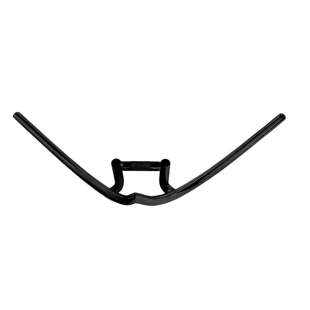 Tracer V-Type Steel Handlebar, 750x650x22.2mm, durable black design for bikes, horizontal pipe length 95mm.