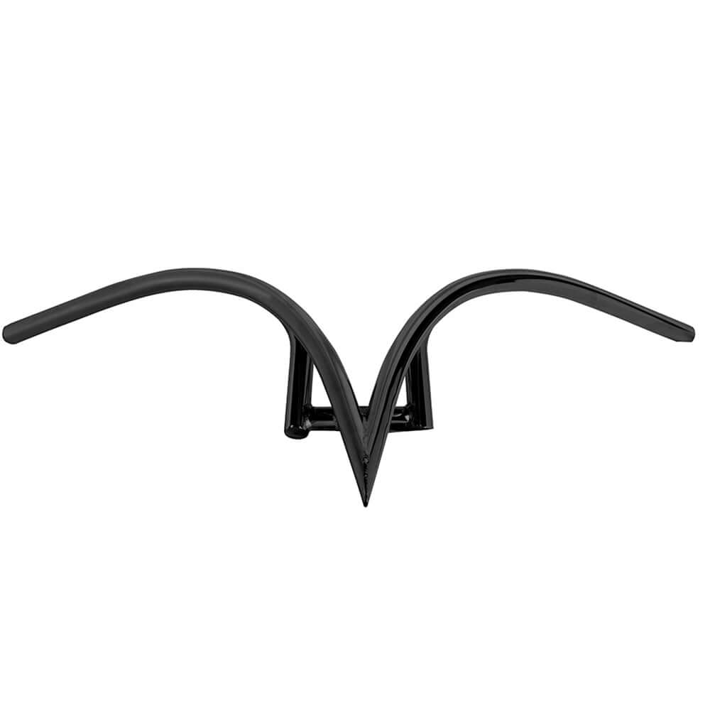 Tracer HB-TB-VS800220 V-Type Steel Handlebar in black with horizontal pipe, size 750x650x22.2x1.4T, ideal for bicycles.