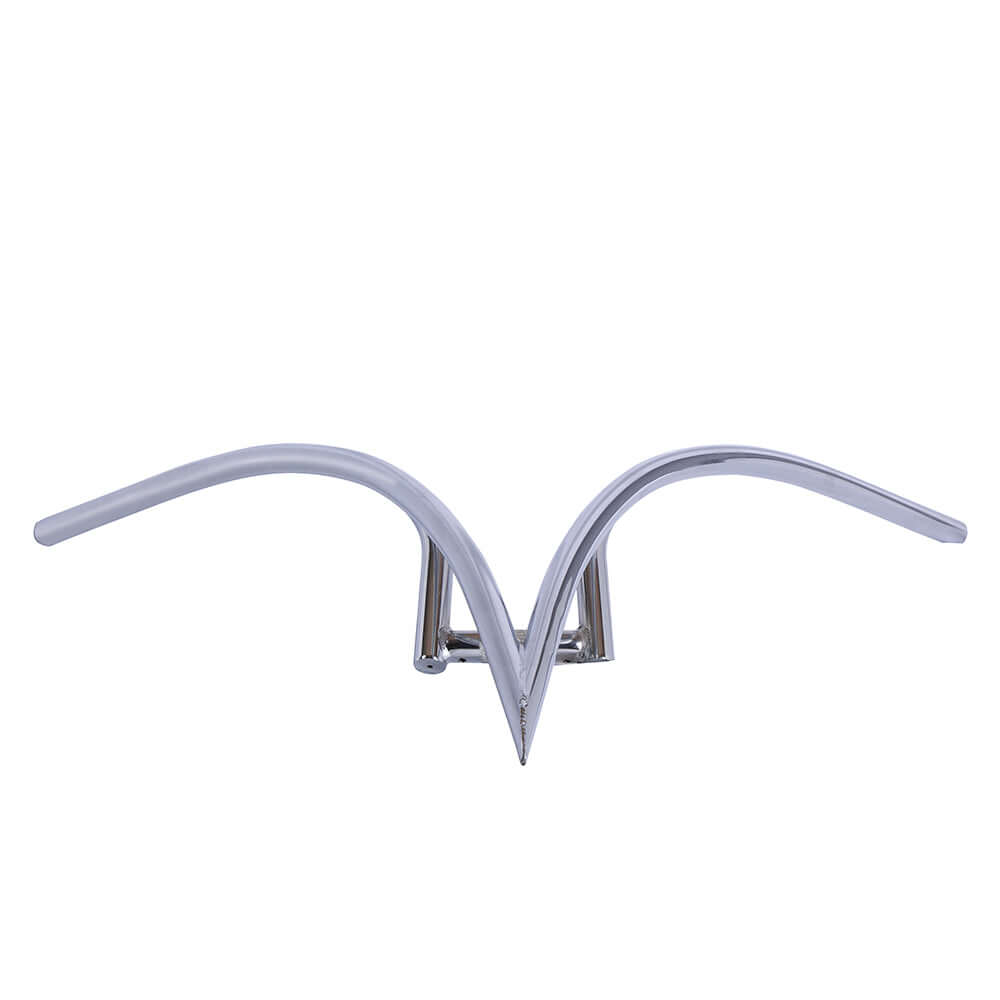 Tracer V-Type Steel Handlebar 750x650x22.2mm, durable design, ideal for bicycles, enhances stability and control.