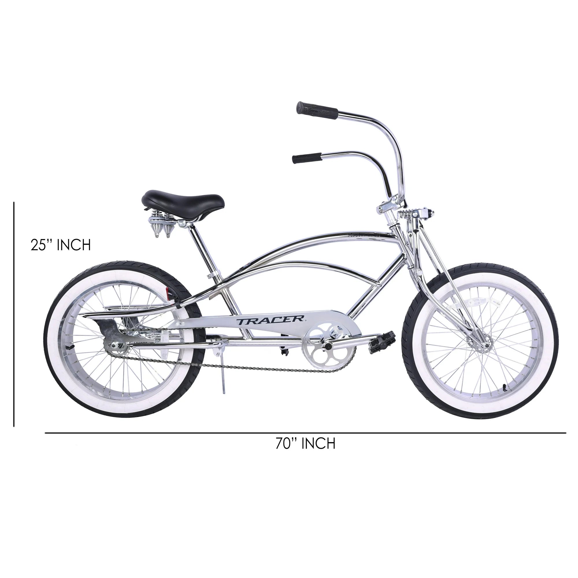 Master 2.0 GS Chrome Stretch Cruiser Bike 20 inch