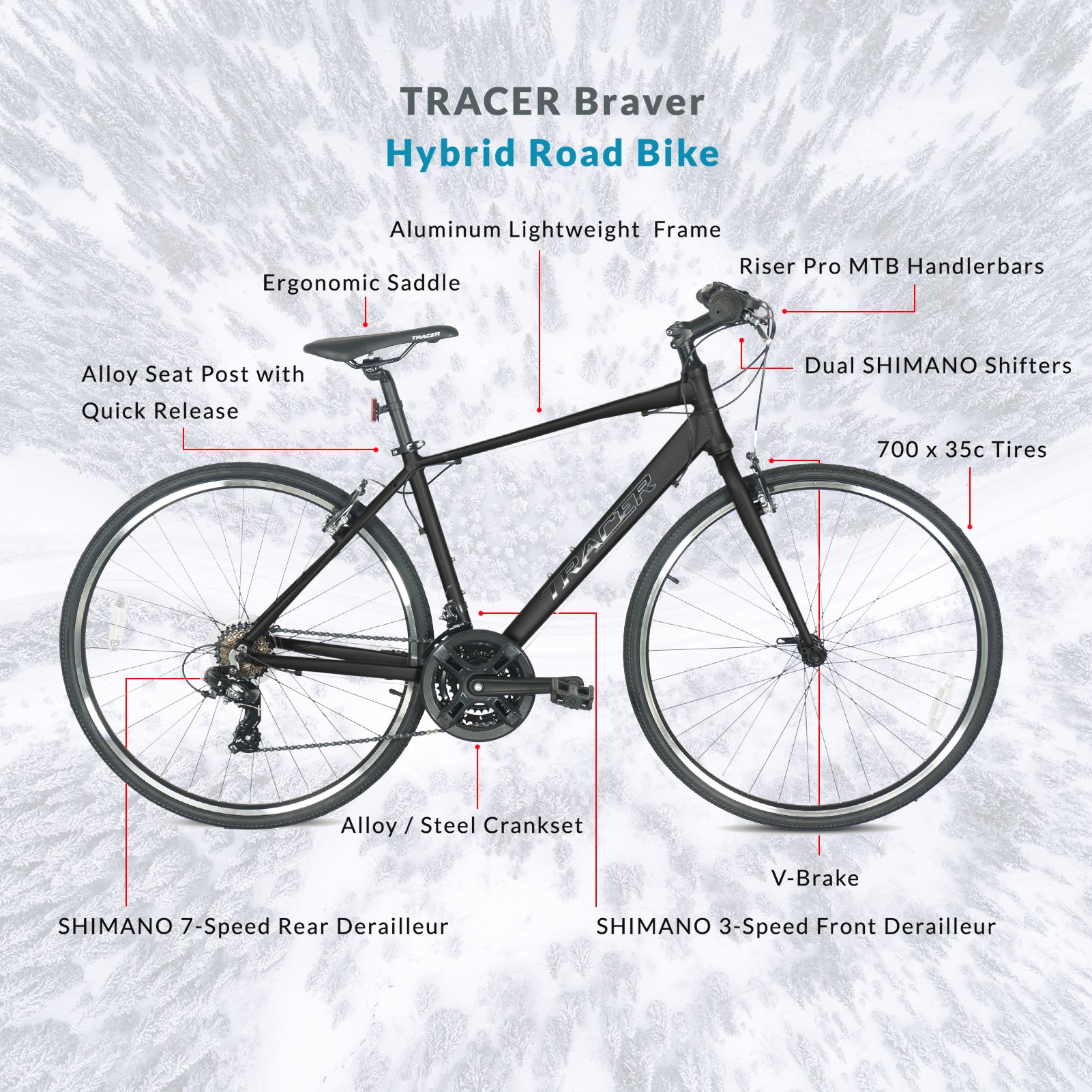 Tracer Braver 700C Hybrid Road Bike