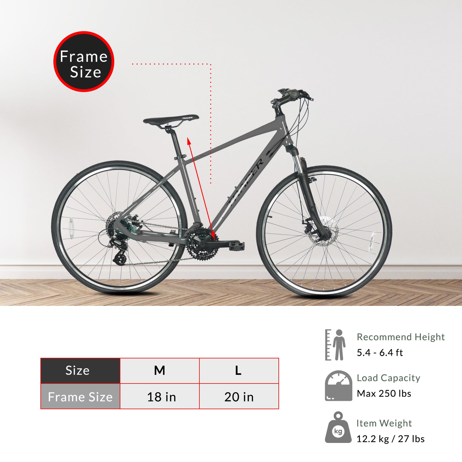 Tracer Bravery DX 24-Speed Hybrid Bikes