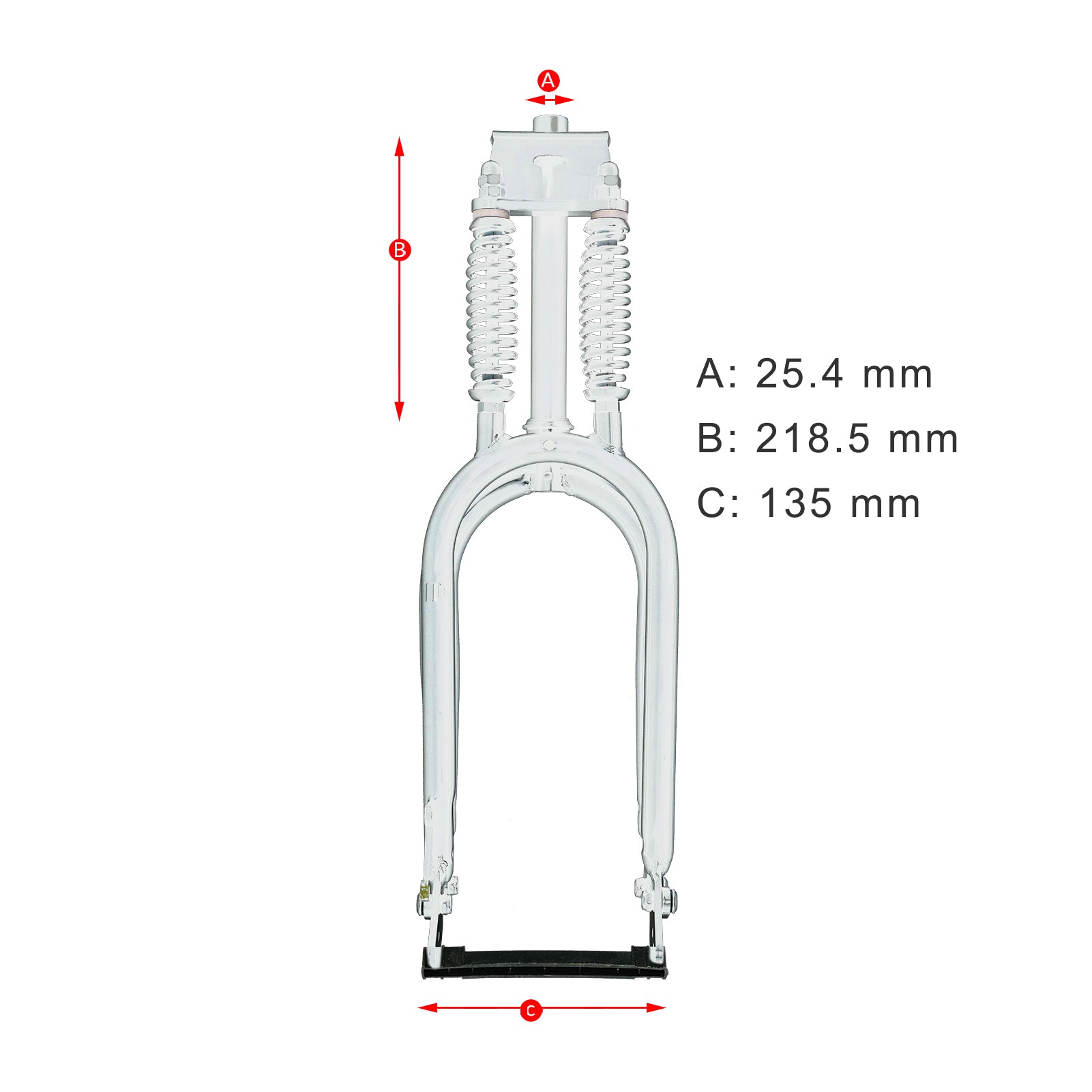 Tracer FK-DS20218135D 20'' Dual Classical Springer Fork with Disc Brake, For 3.0 FAT Tire 25.4mm