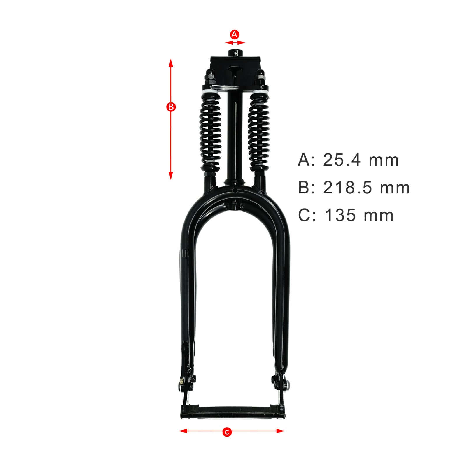 Tracer FK-DS20218135D 20'' Dual Classical Springer Fork with Disc Brake, For 3.0 FAT Tire 25.4mm