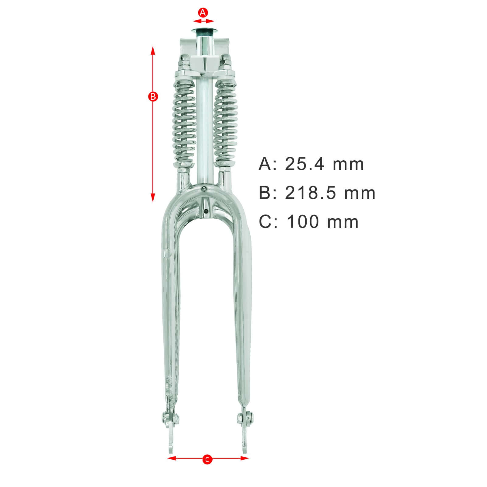 Tracer FK-DS26218100D 26'' Dual Classical Springer Fork 25.4(1")x218mm with Disc Brake.