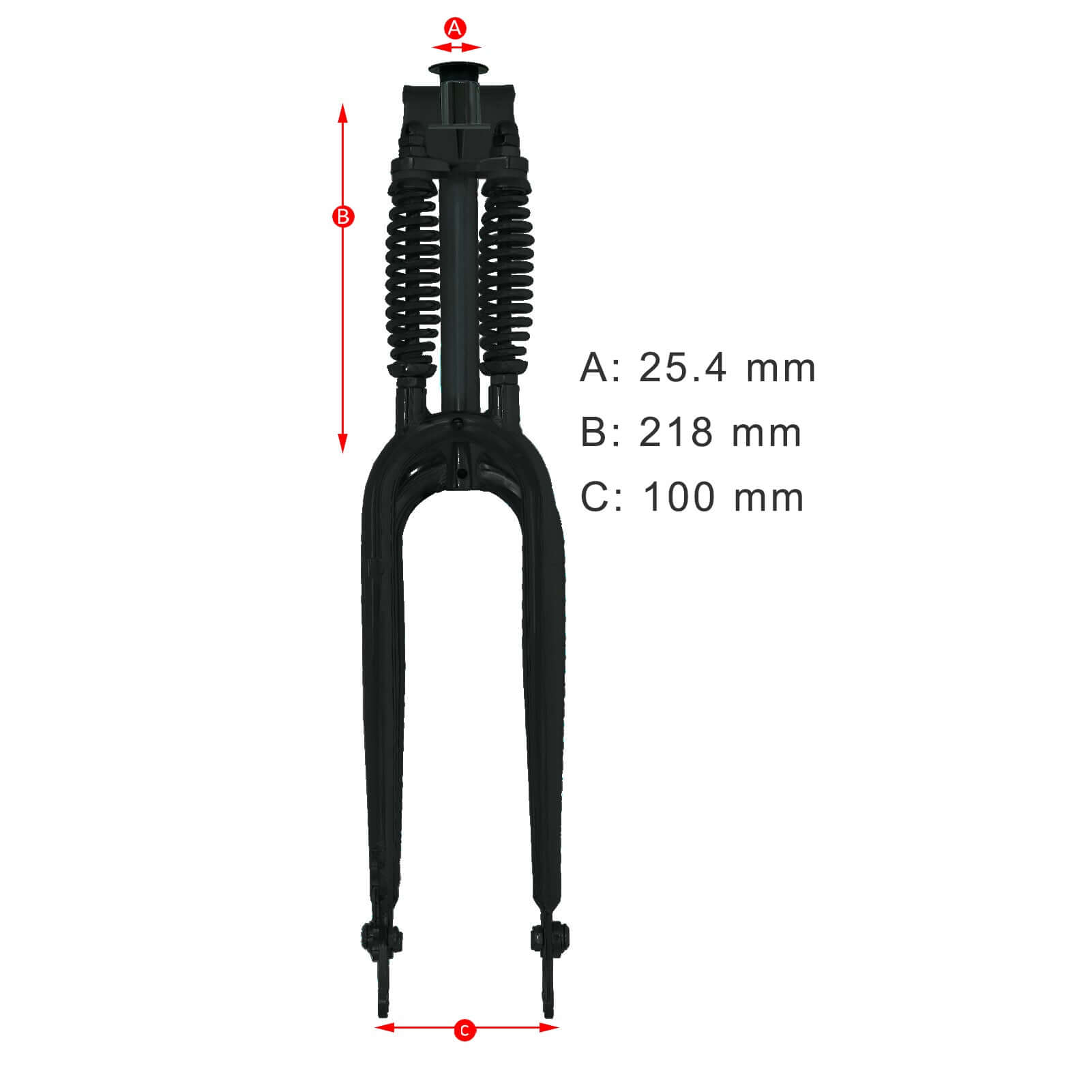 Tracer FK-DS26218100D 26'' Dual Classical Springer Fork 25.4(1")x218mm with Disc Brake.