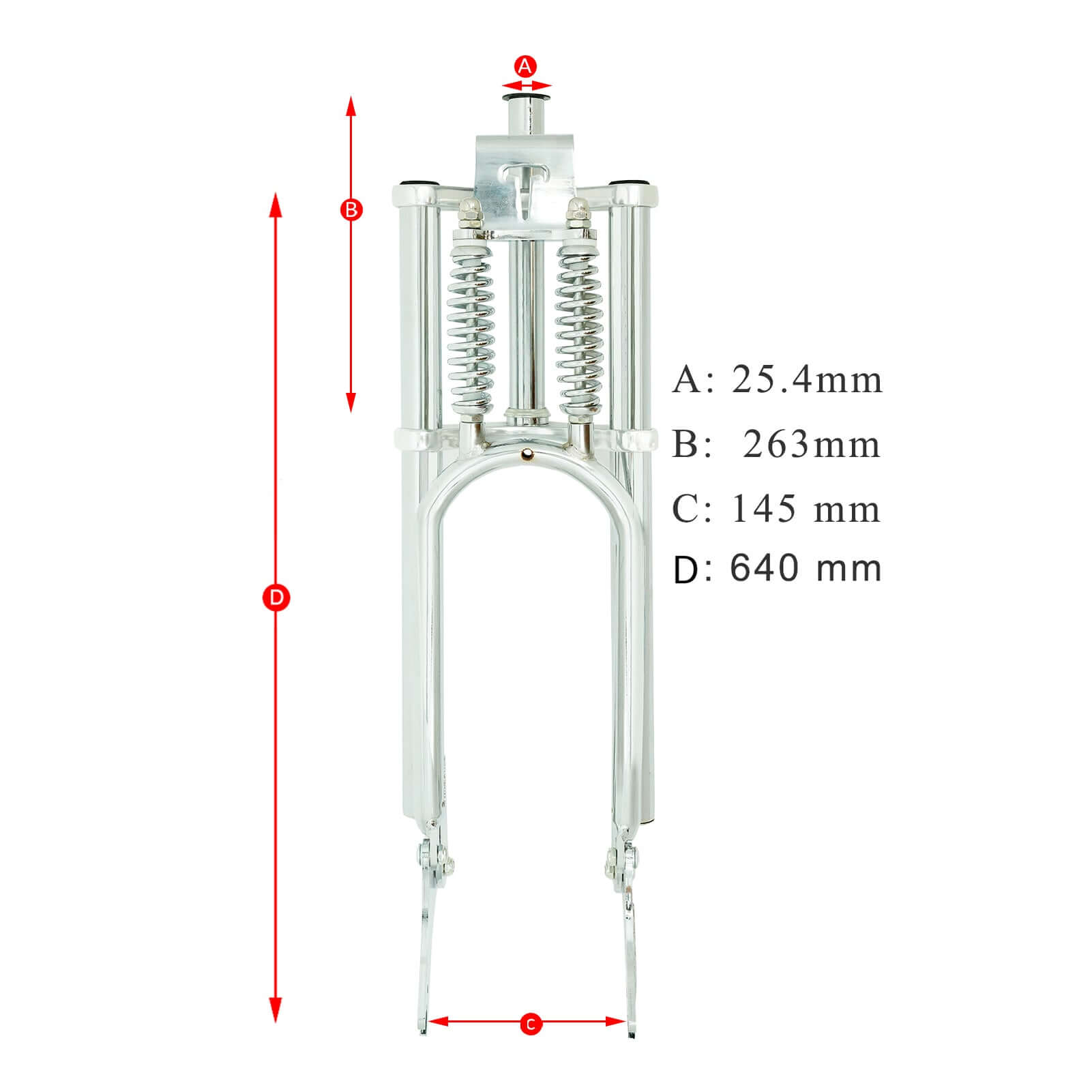 Tracer FK-GT26263145D 26" Classical Triple Tree Dual Springer Fork for Disc Brake 1 "( 25.4mm)