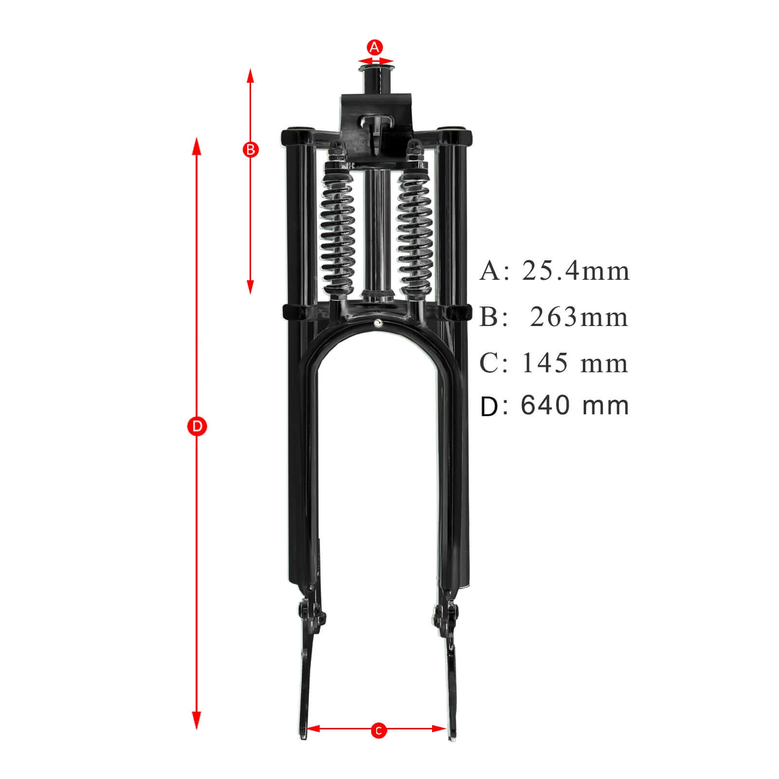 Tracer FK-GT26263145D 26" Classical Triple Tree Dual Springer Fork for Disc Brake 1 "( 25.4mm)