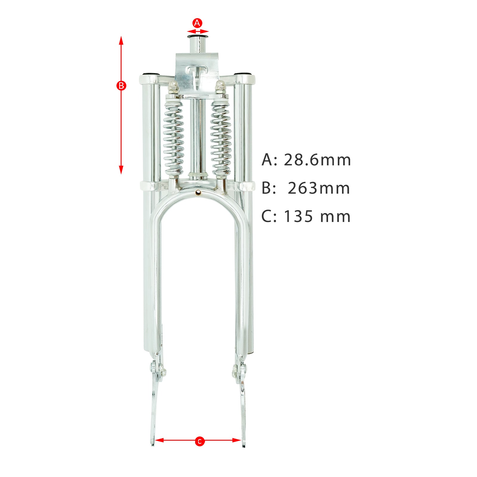 Tracer FK-GT26263145D8 26" Triple Tree Deluxe Dual Spring Classical Fork for Disc Brake 1-1/8 (28.6mm)