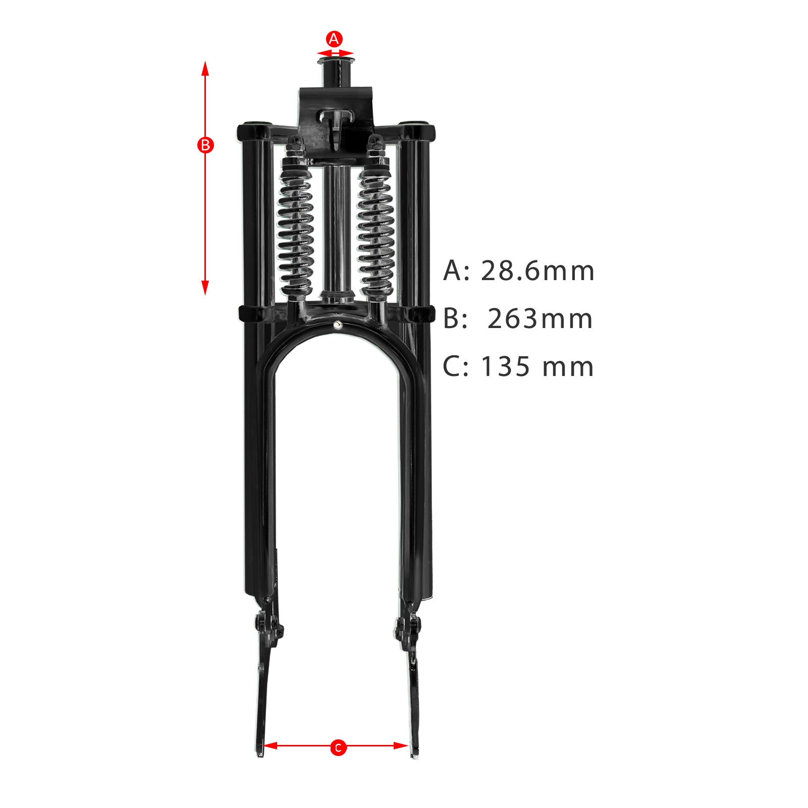 Tracer FK-GT26263145D8 26" Triple Tree Deluxe Dual Spring Classical Fork for Disc Brake 1-1/8 (28.6mm)