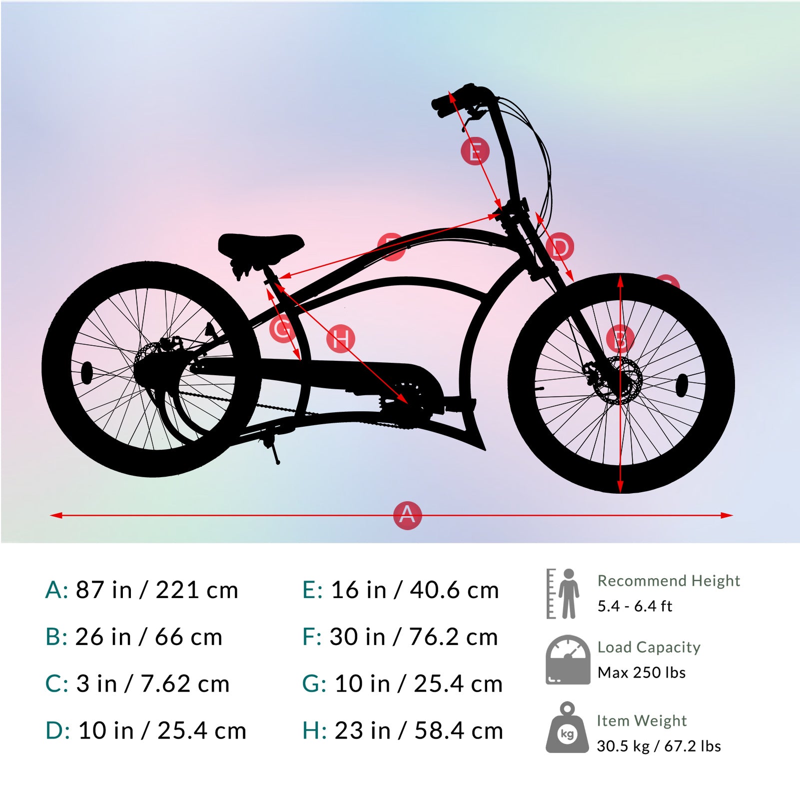 Tracer Harman 3i 26'' Vintage Internal 3-Speed Chopper Stretch Fat Tire Bike