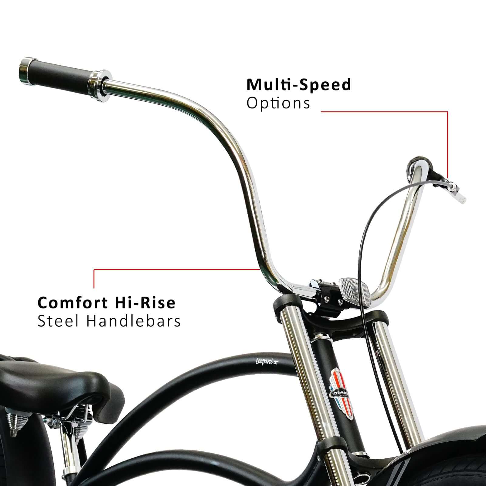 Tracer Leopard GT Chopper Stretch Cruiser Bikes