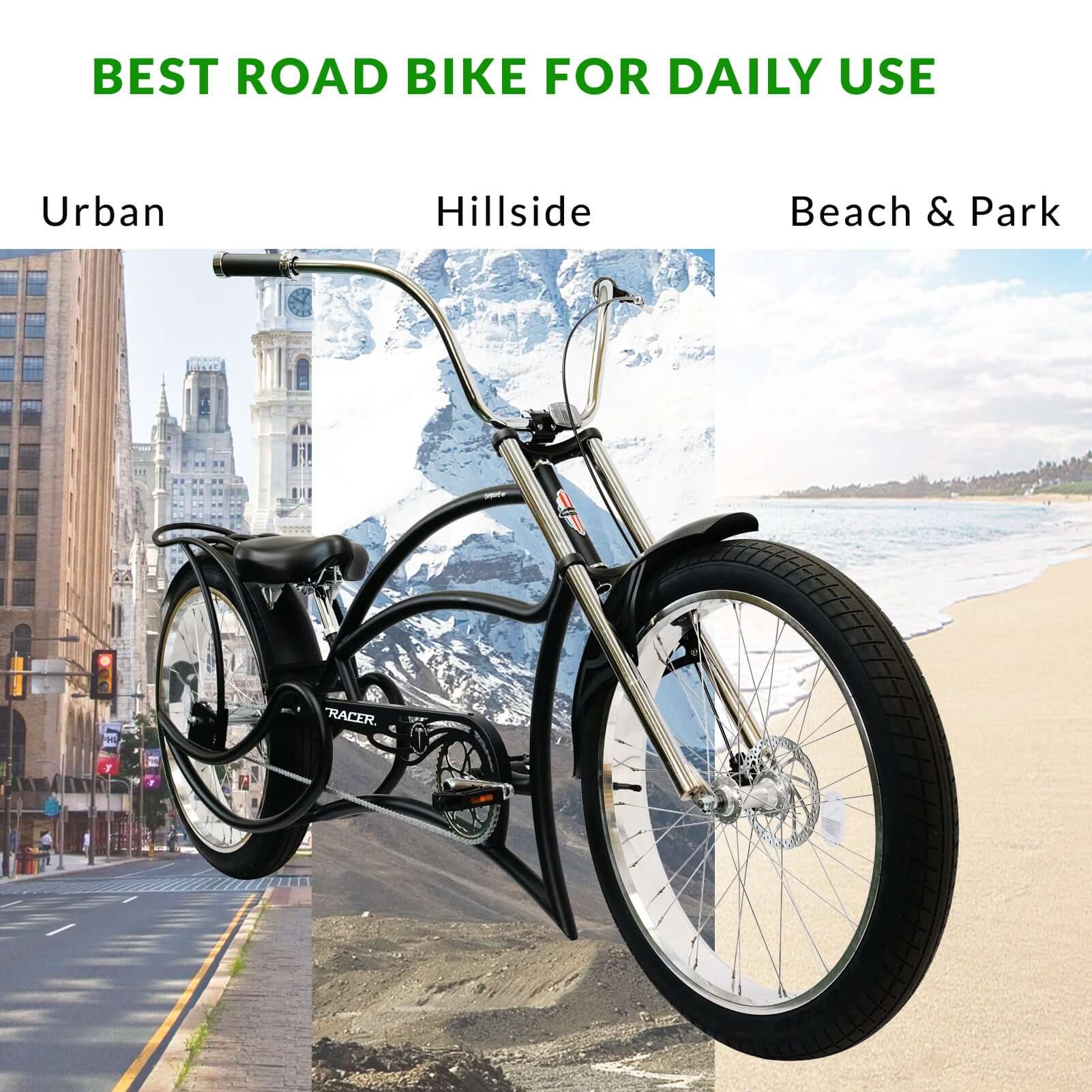Tracer Leopard GT Chopper Stretch Cruiser Bikes