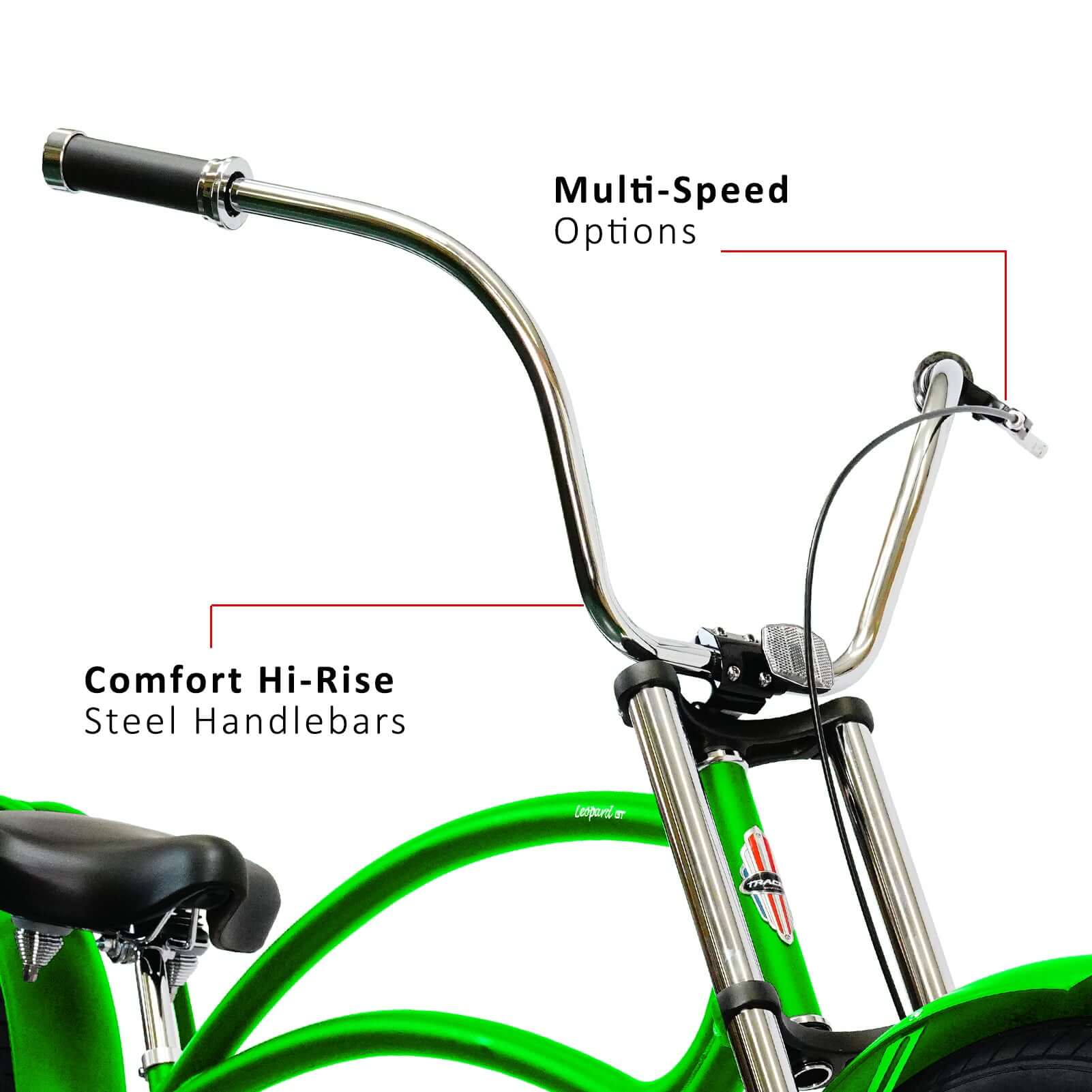 Tracer Leopard GT Chopper Stretch Cruiser Bikes