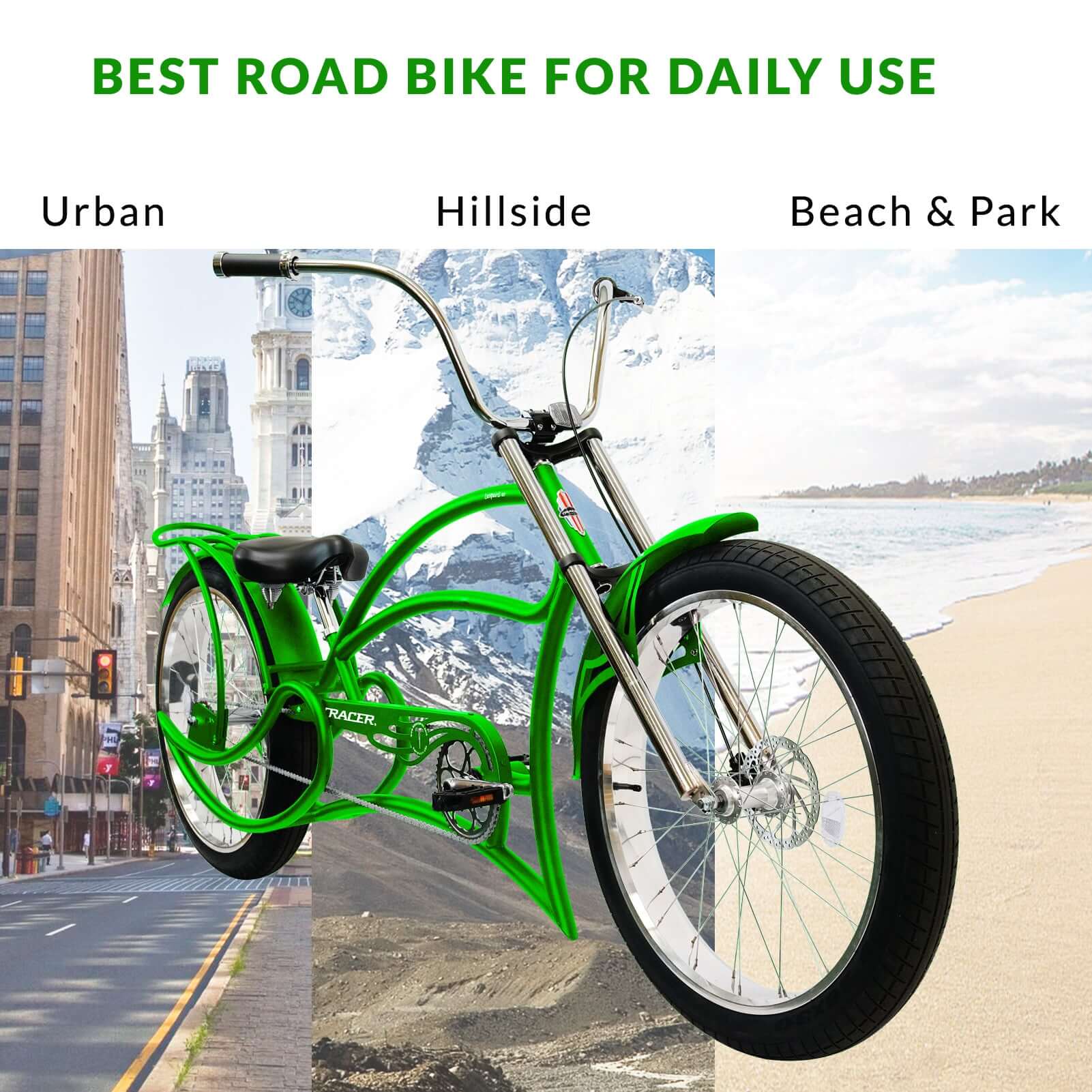 Tracer Leopard GT Chopper Stretch Cruiser Bikes
