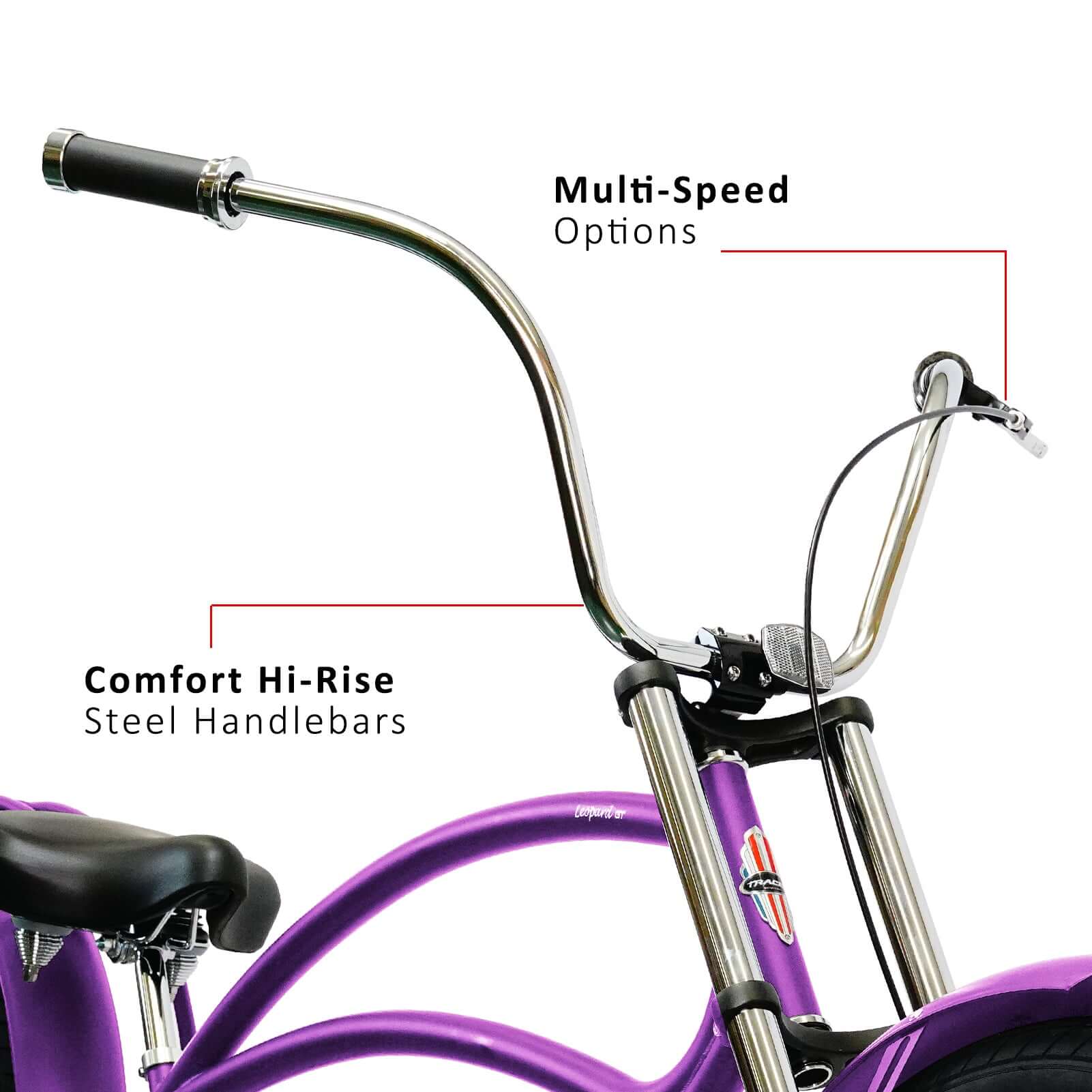Tracer Leopard GT Chopper Stretch Cruiser Bikes