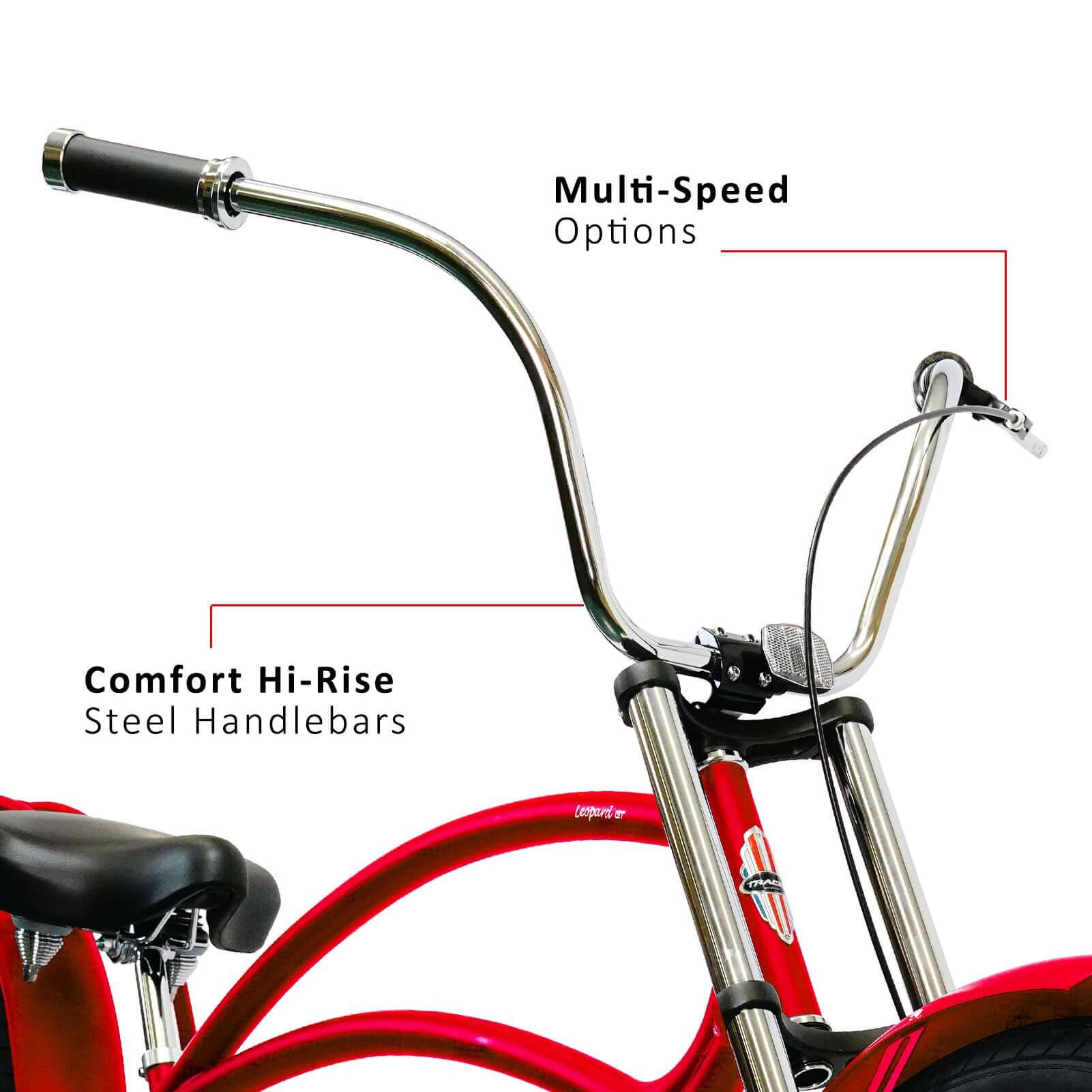 Tracer Leopard GT Chopper Stretch Cruiser Bikes