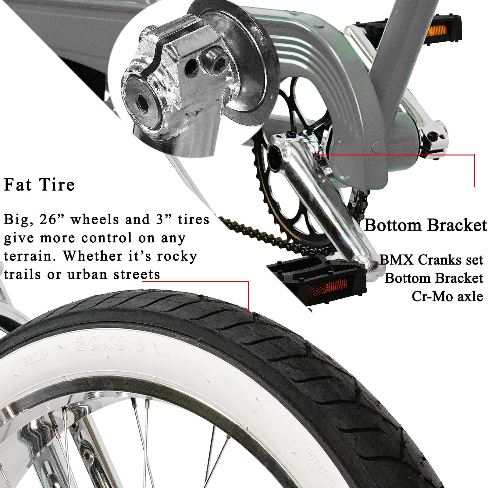Tracer Master DS 26" Dual Springer Chopper Stretch Beach Cruiser Bike