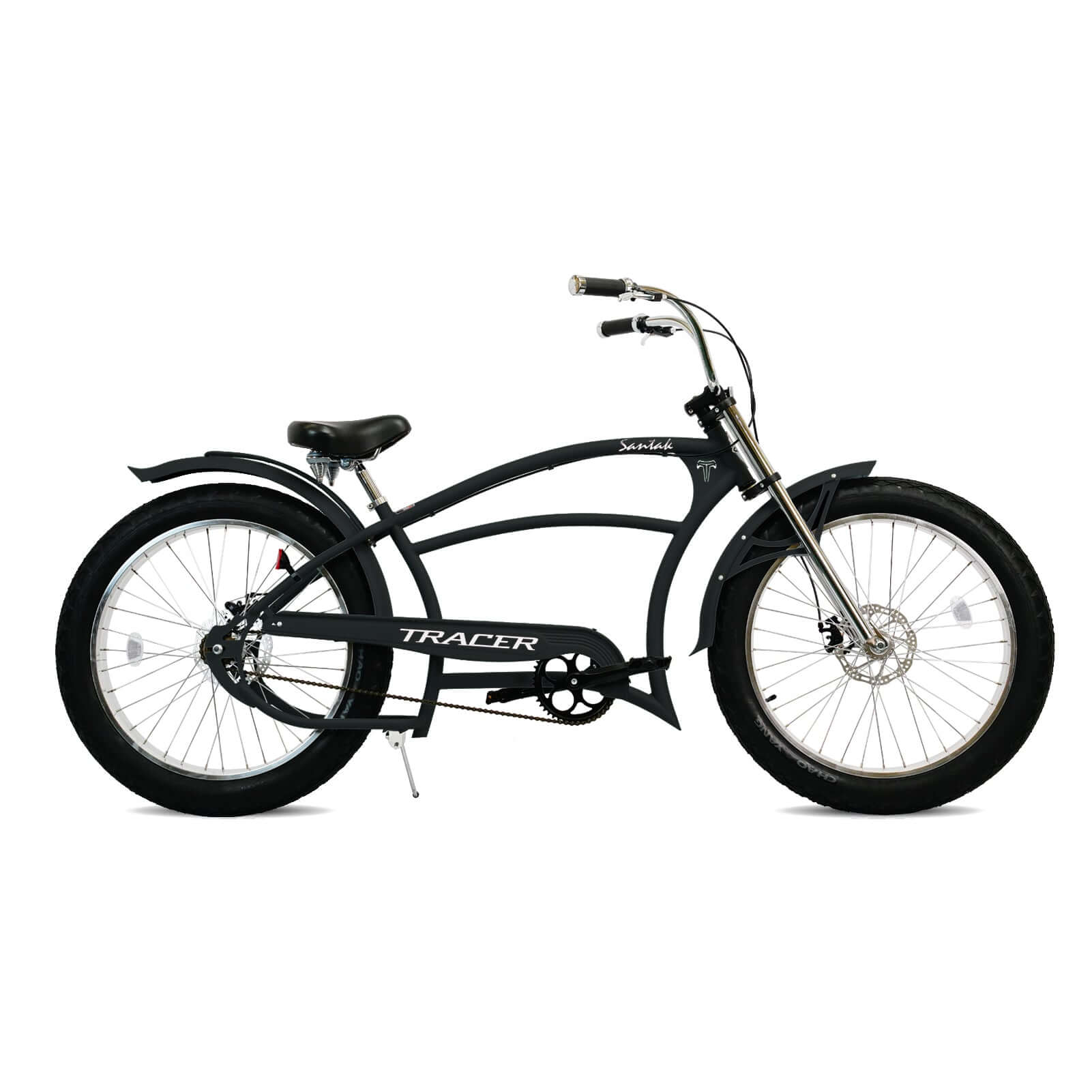 Tracer Santak GT 26" Chopper Stretch Cruiser Fat Tire Bike Oversized Frame Single Speed - Tracer Bikes