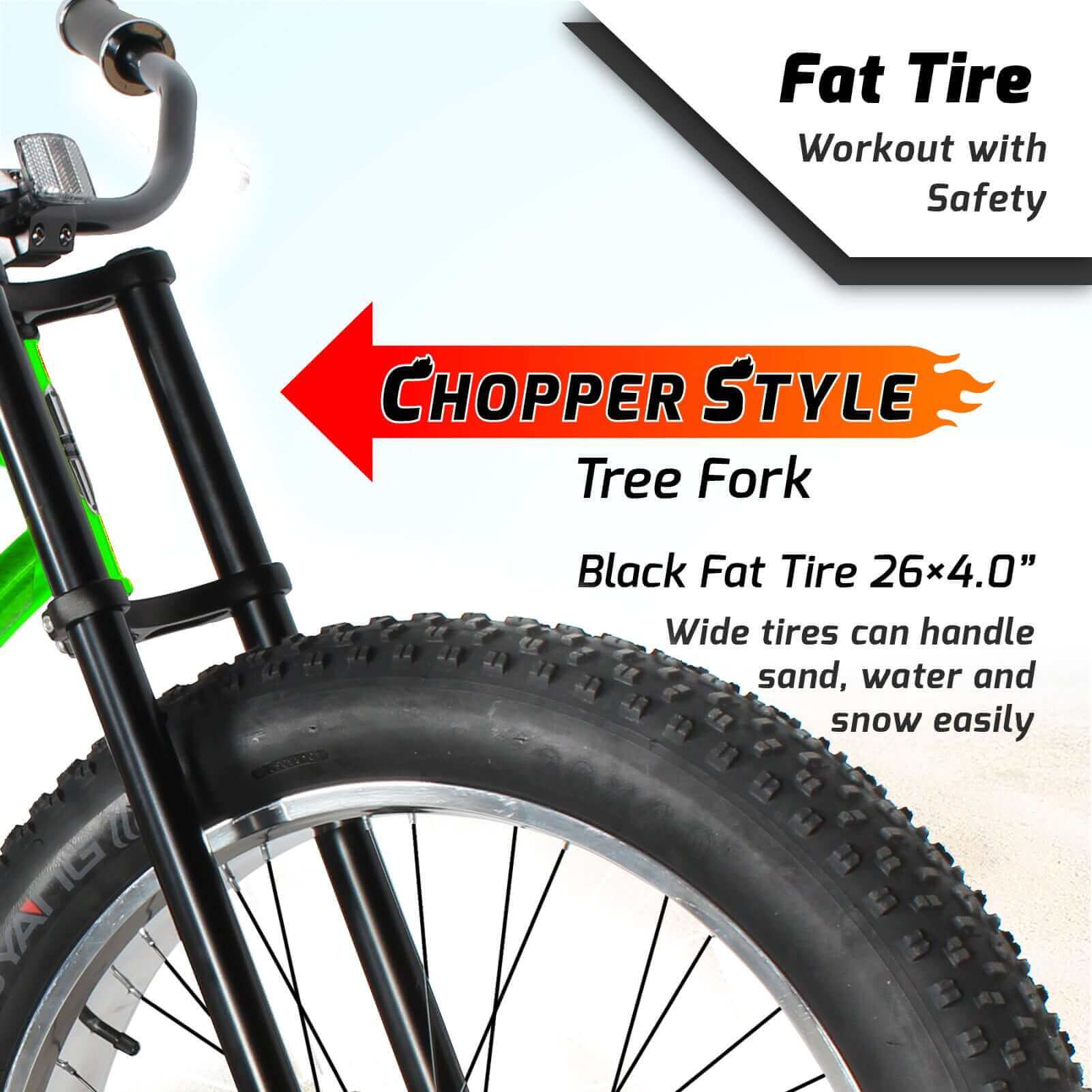 Tracer Siena 26'' Chopper Stretch Cruiser Fat Tire Bike Available 1 Speed/7 Speed