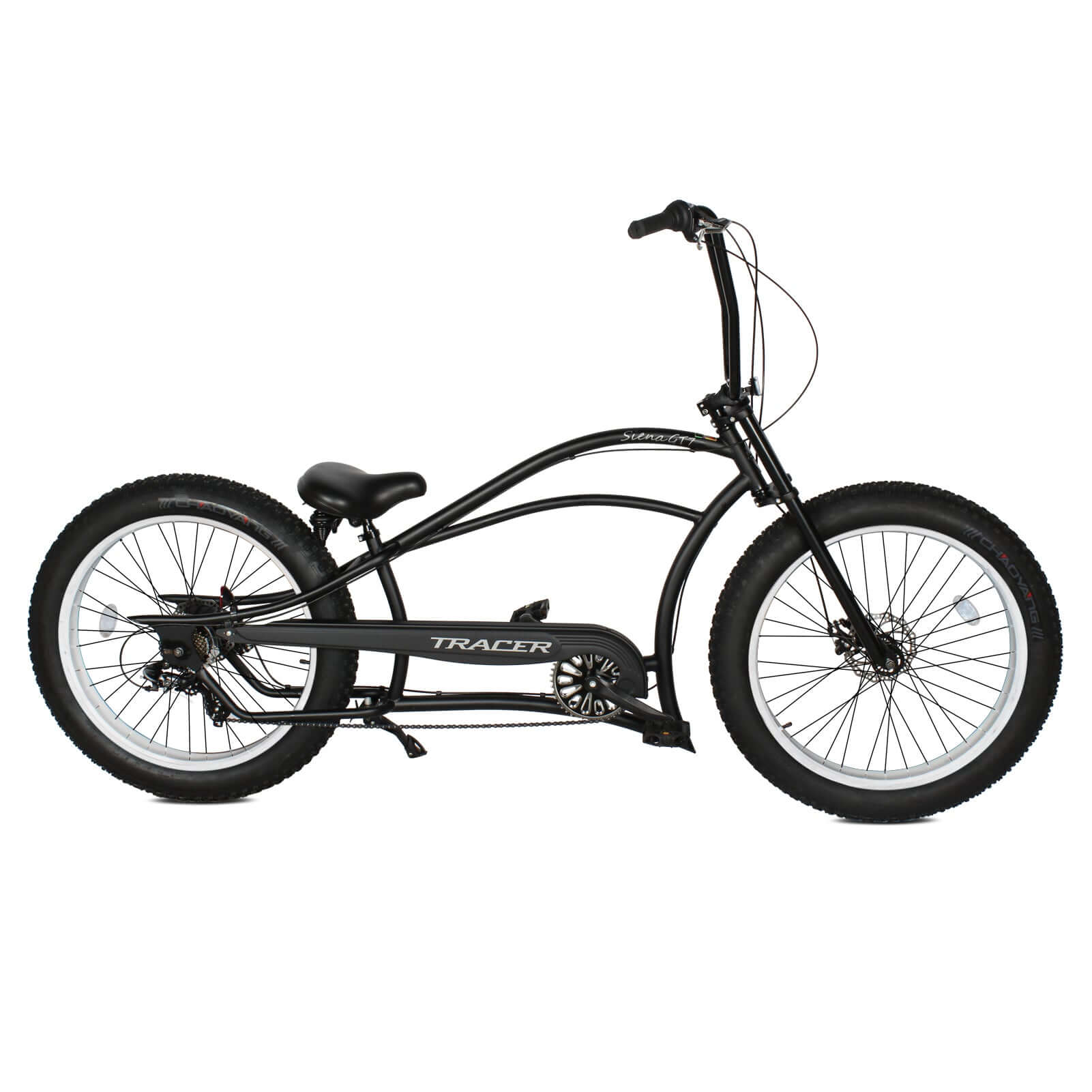 Tracer Siena GT 26'' Chopper Stretch Cruiser Fat Tire Bikes Oversized Frame, Hi-rise Handlebar, available in 1 Speed/7 Speed