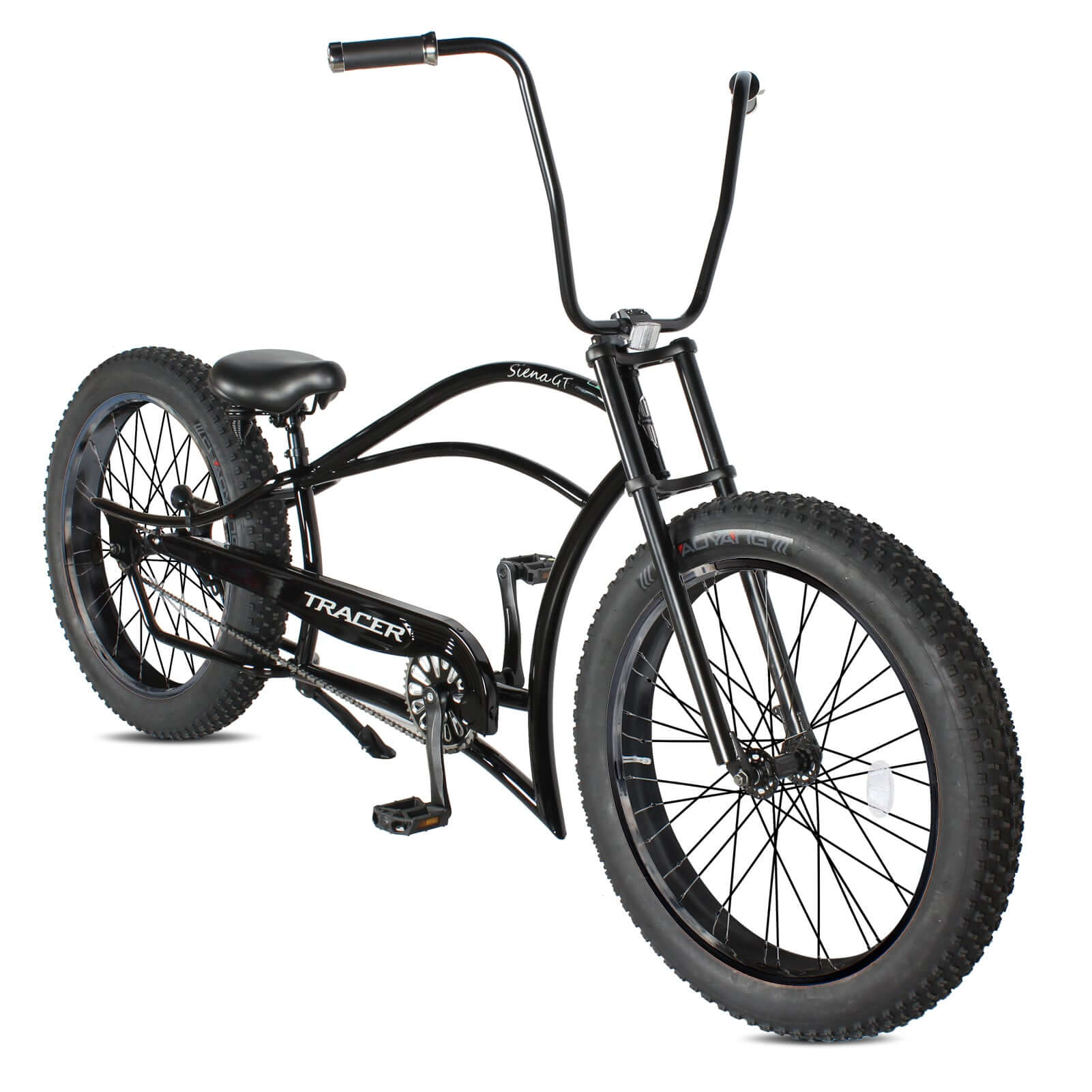 Tracer Siena GT 26'' Chopper Stretch Cruiser Fat Tire Bikes Oversized Frame, Hi-rise Handlebar, available in 1 Speed/7 Speed